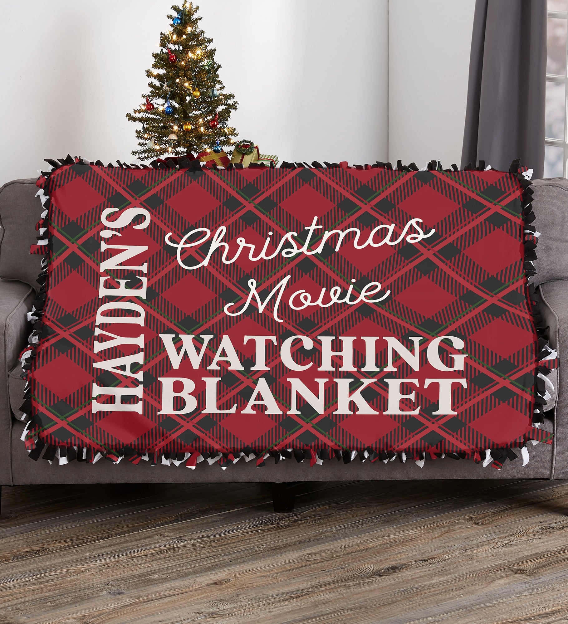 Christmas Movie Watching Personalized Blanket