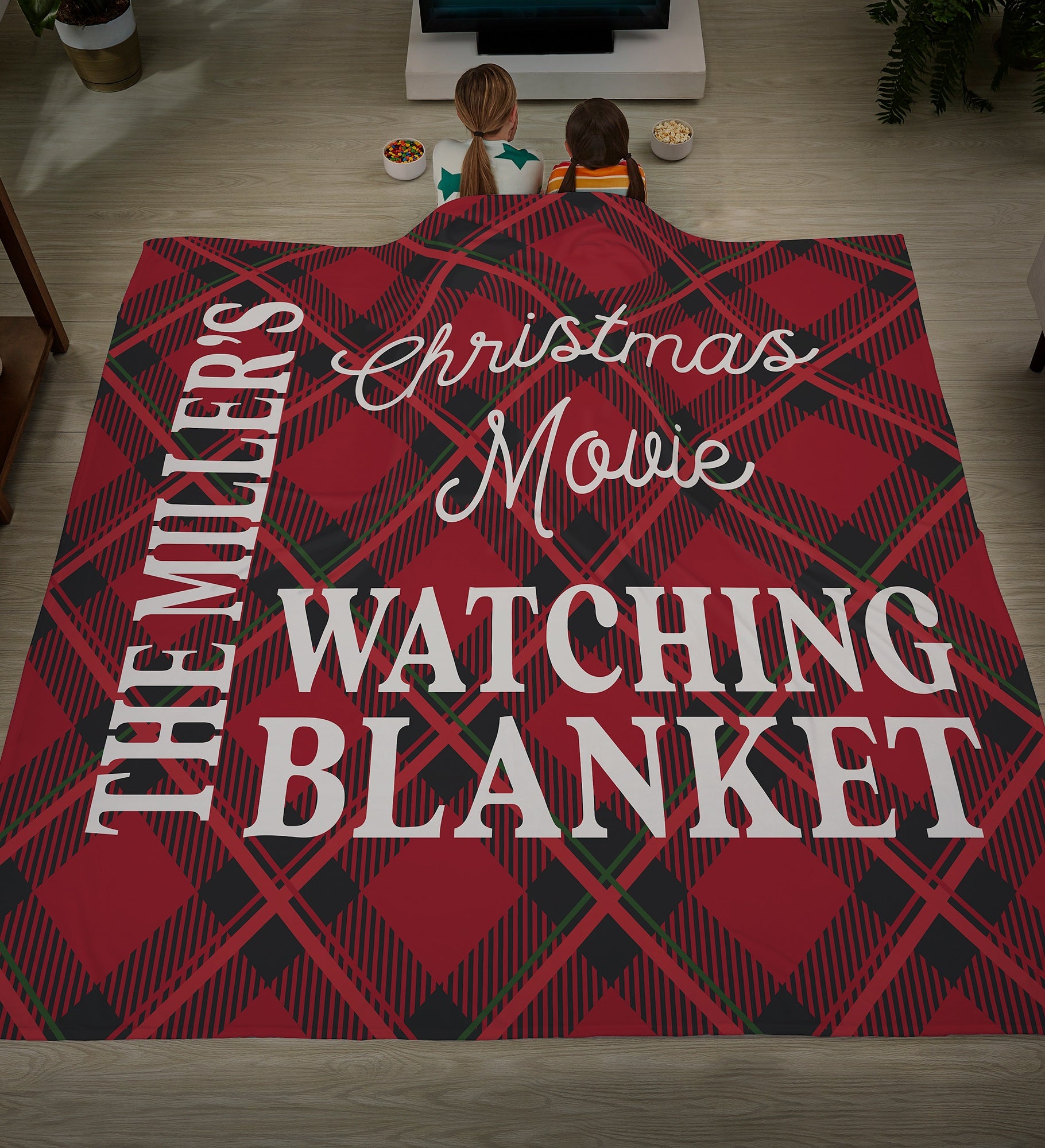 Christmas Movie Watching Personalized Blanket