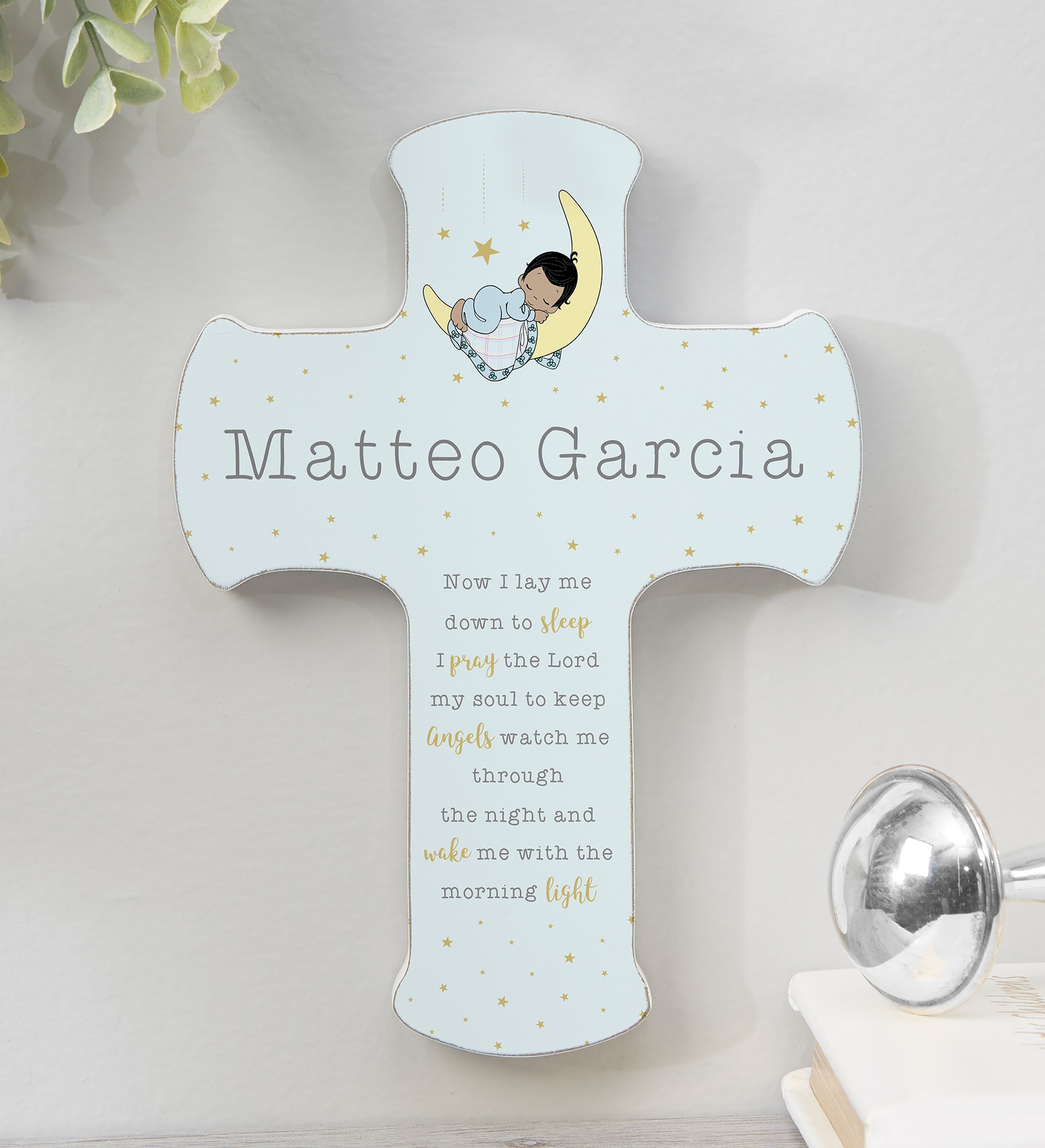 Precious Moments® Bedtime Baby Boy Personalized Cross