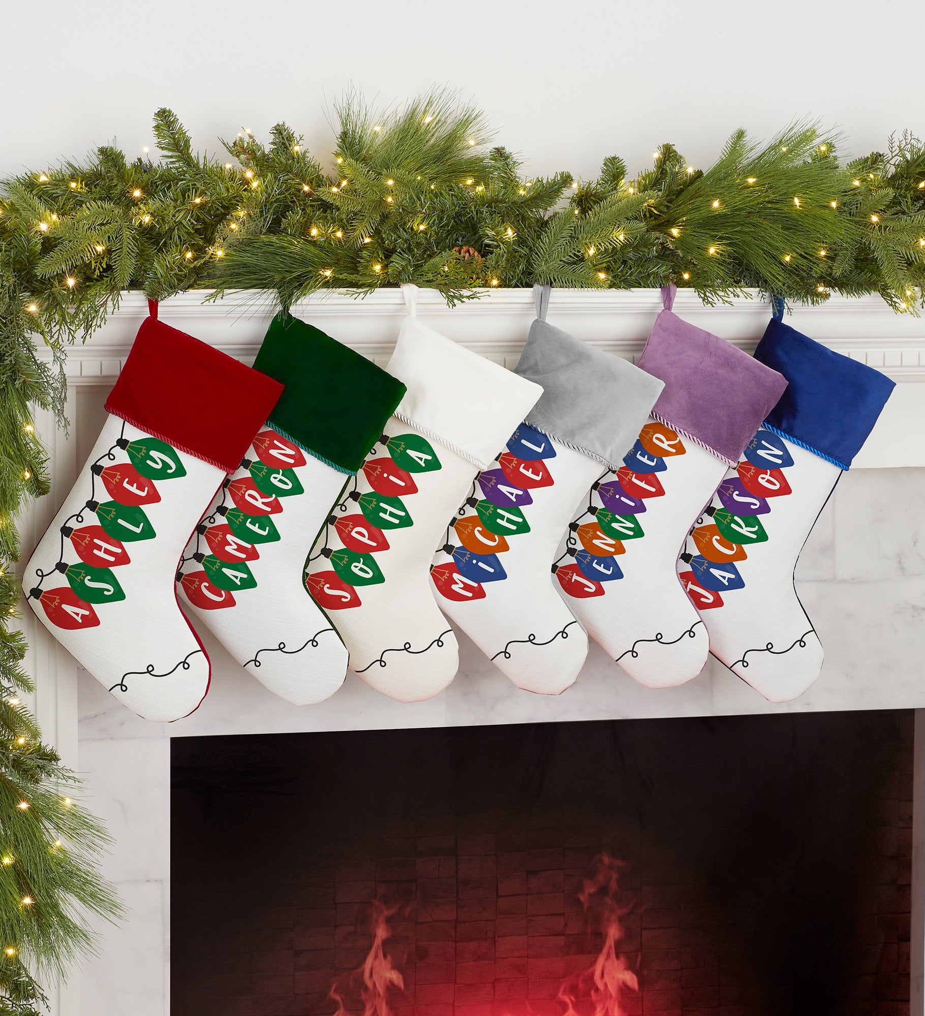 Holiday Lights Personalized Christmas Stocking
