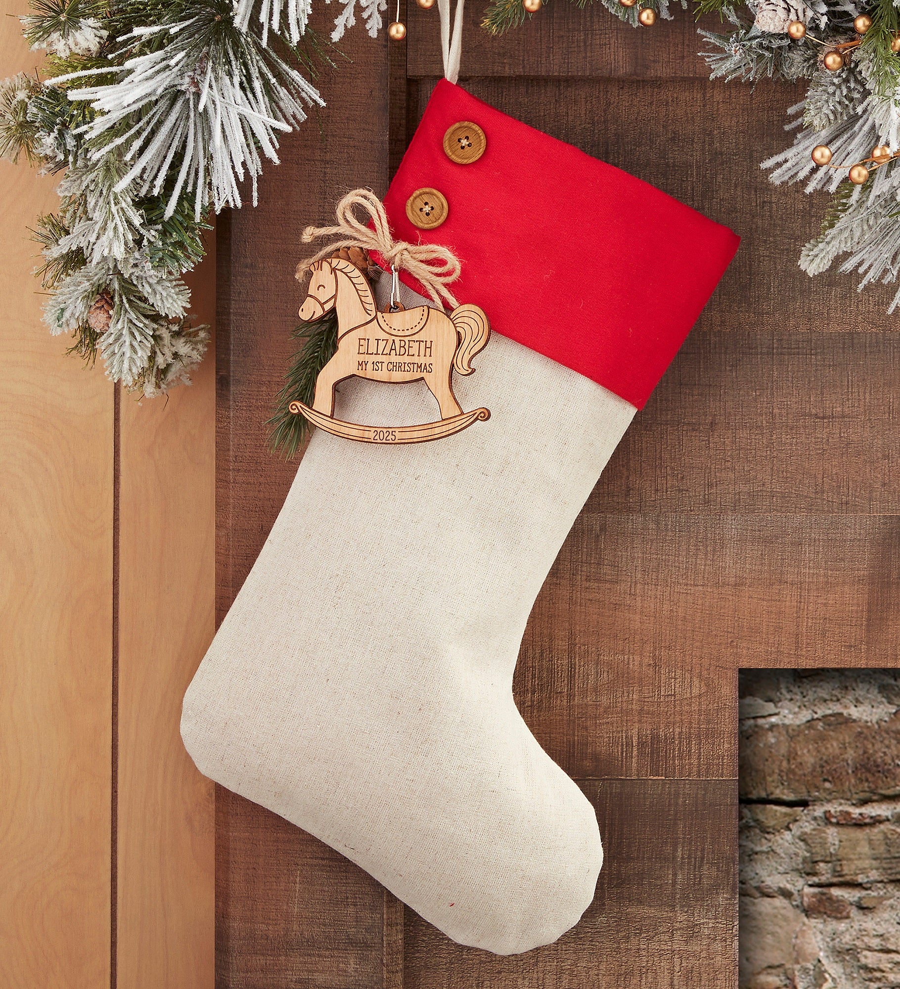 Rocking Horse Personalized Christmas Stocking