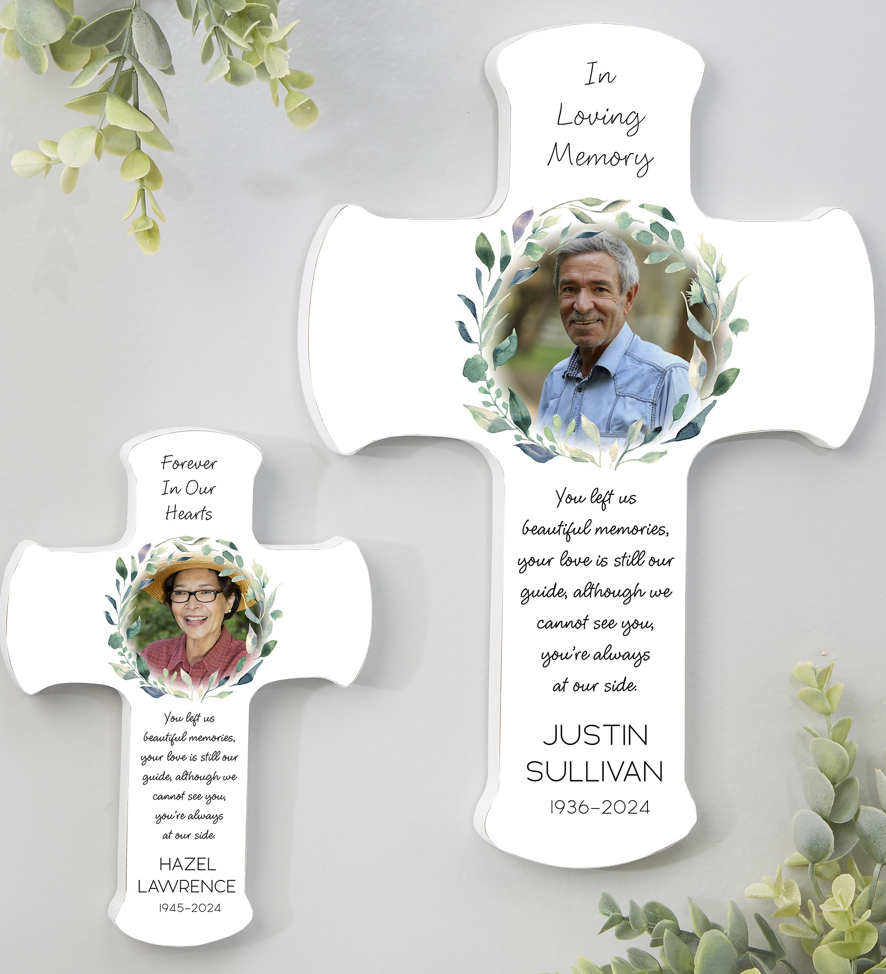 Serene Memorial Personalized Photo Cross