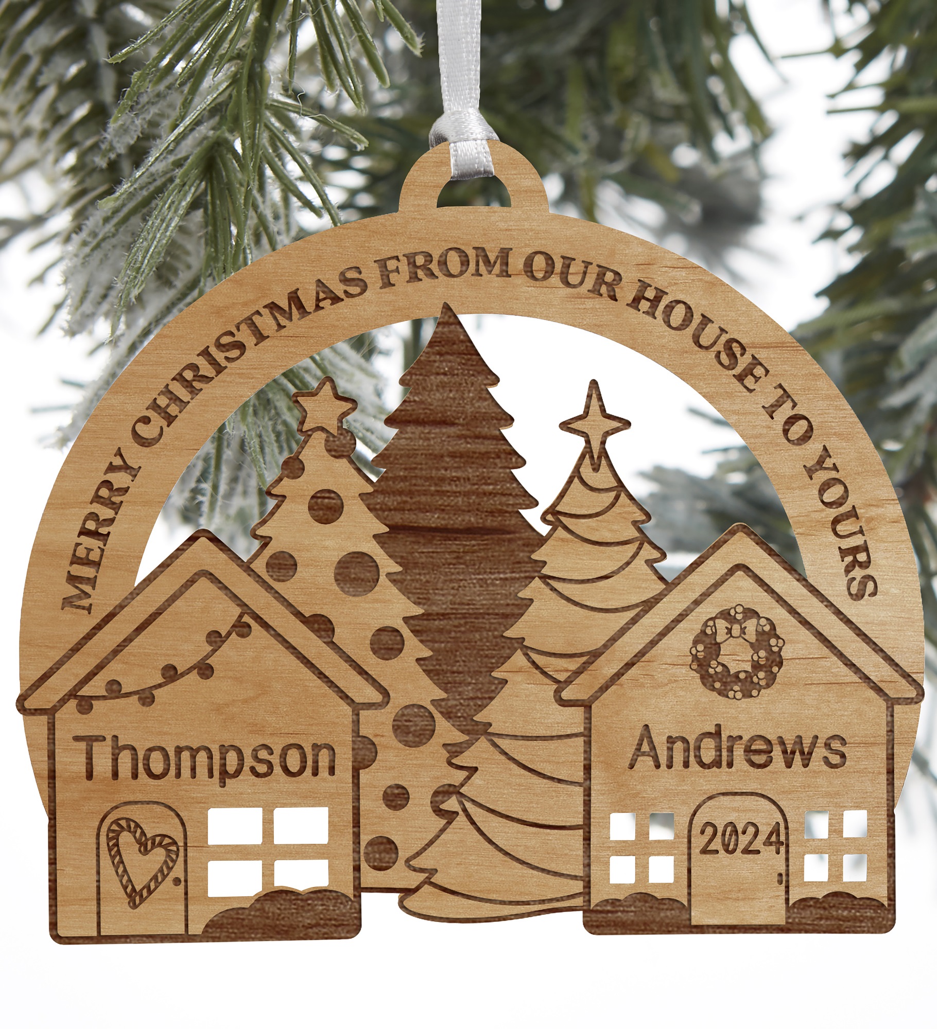 Our House To Yours Personalized Wood Ornament