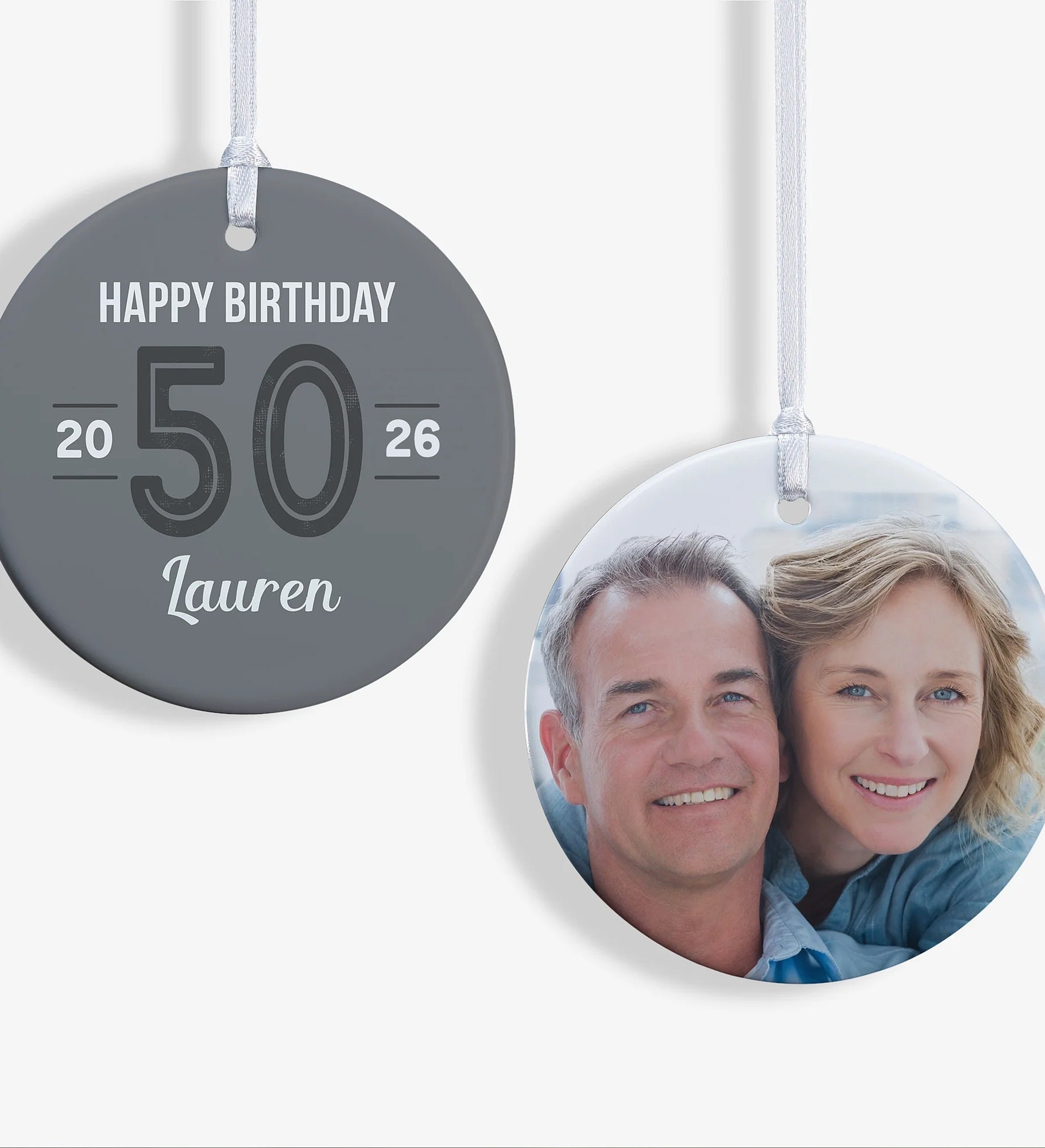 Modern Milestone Birthday Personalized Ornament