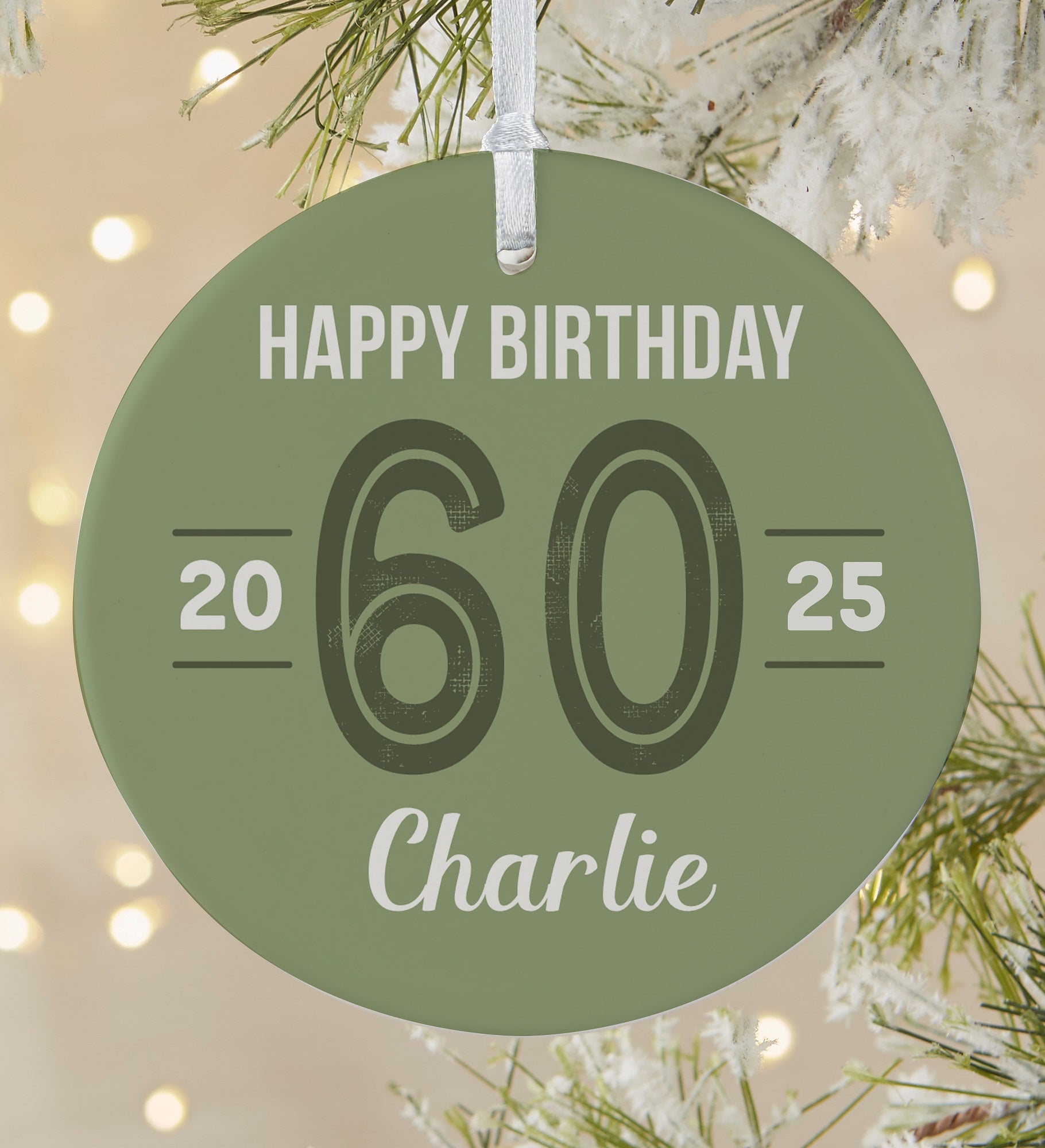 Modern Milestone Birthday Personalized Ornament