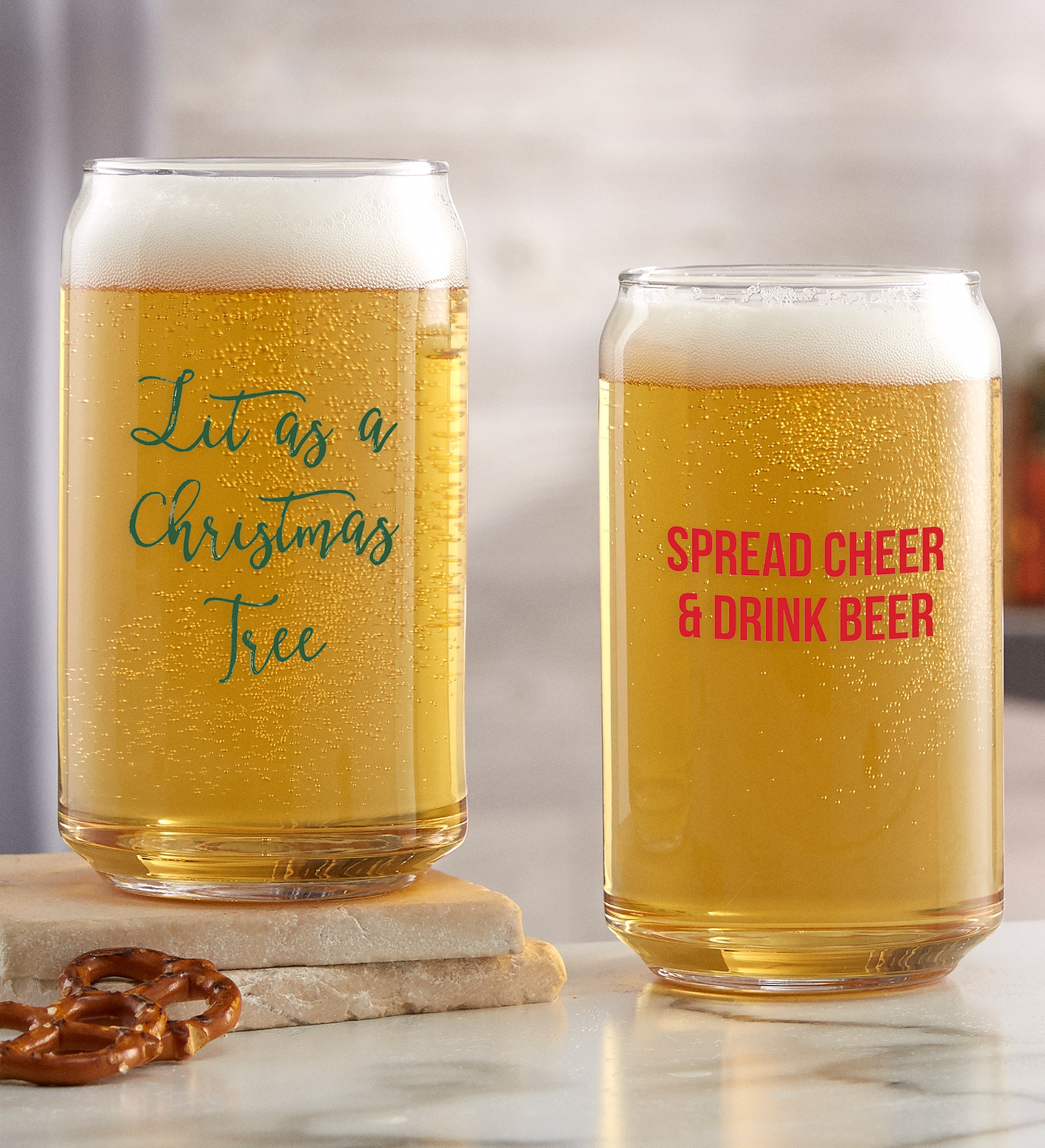 Christmas Celebrations Personalized Christmas Beer Glass Collection