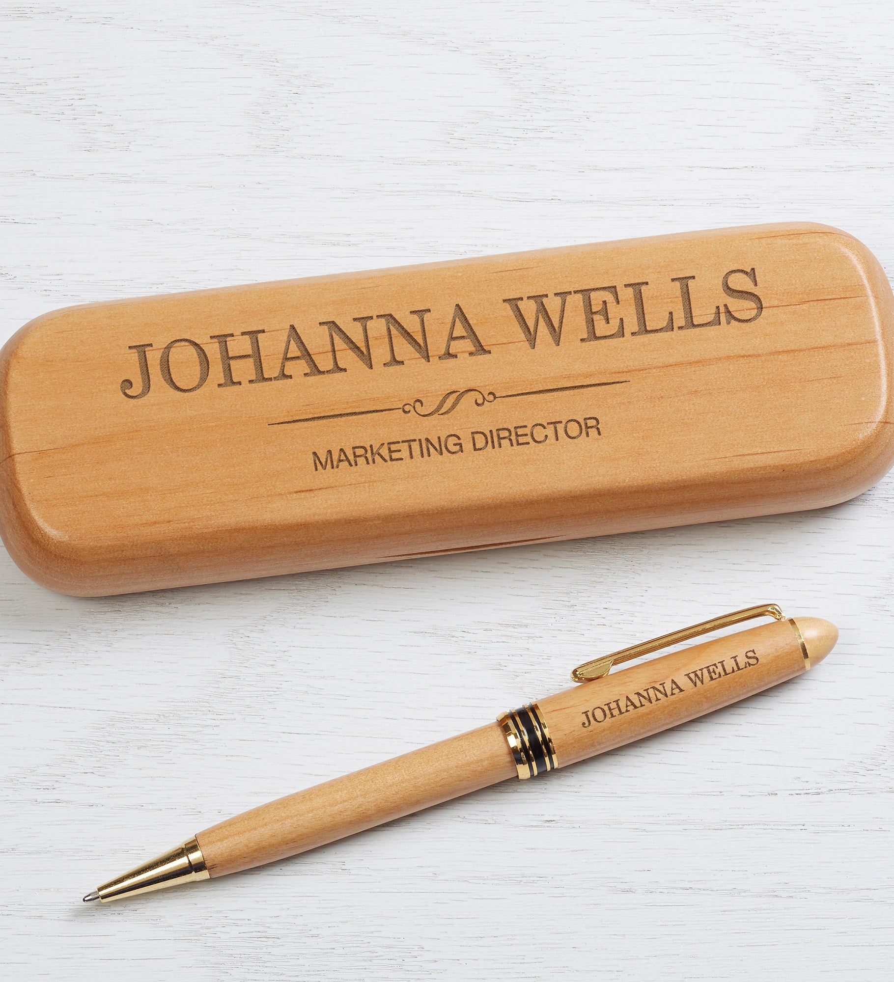 Executive Personalized Alderwood Pen Set