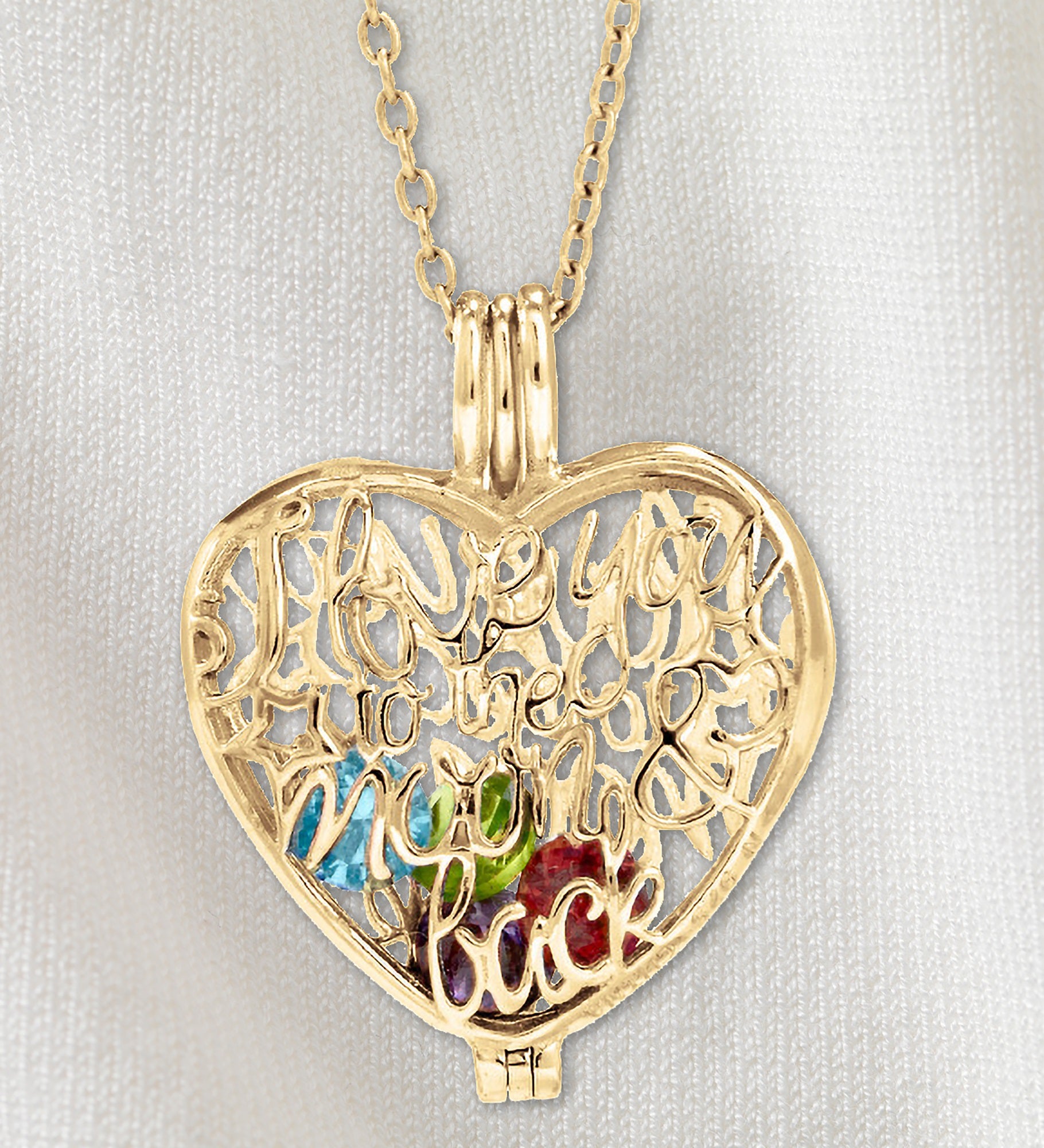 I Love You To The Moon & Back Personalized Birthstone Locket