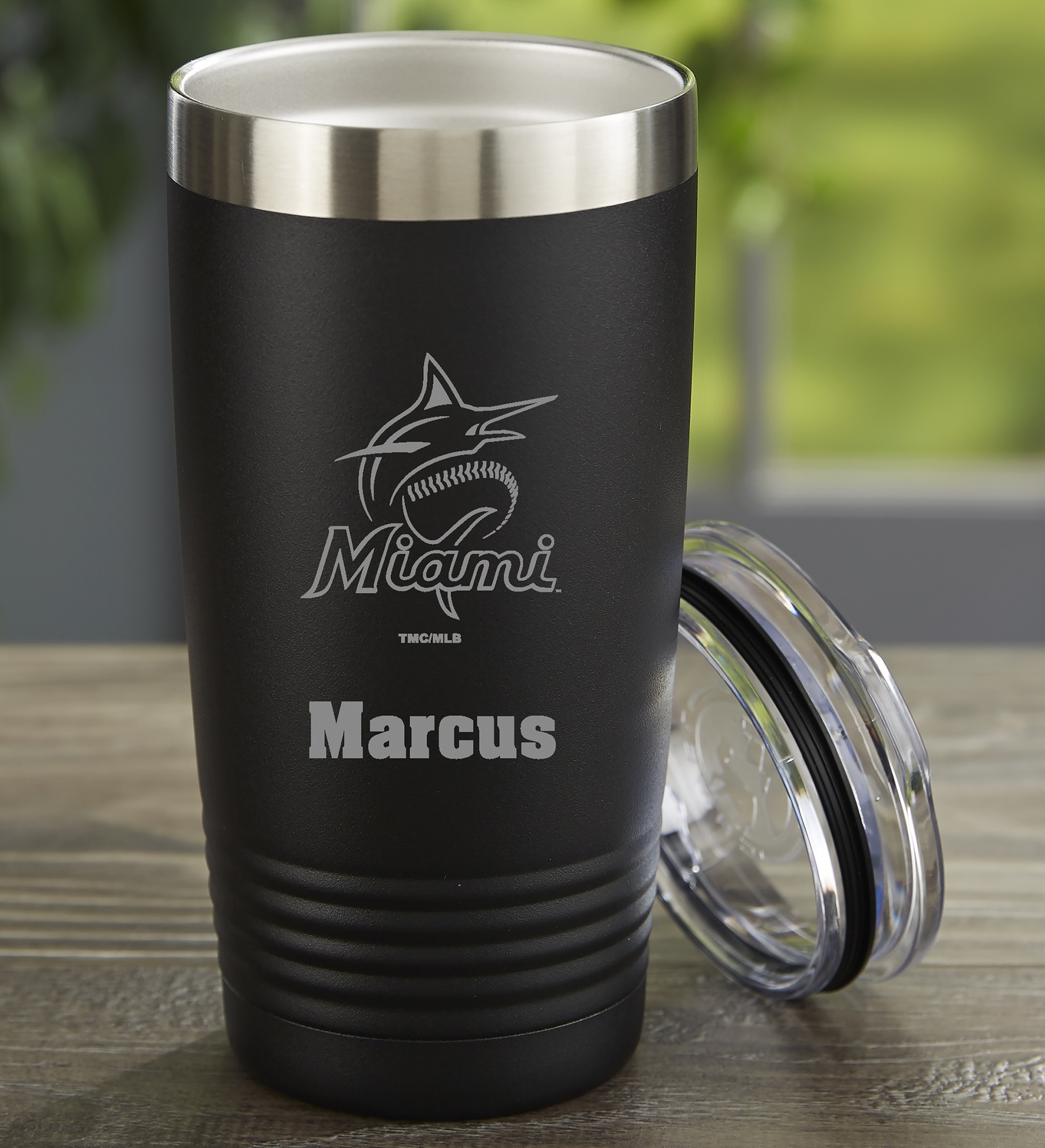 MLB Miami Marlins Personalized Stainless Steel Tumbler