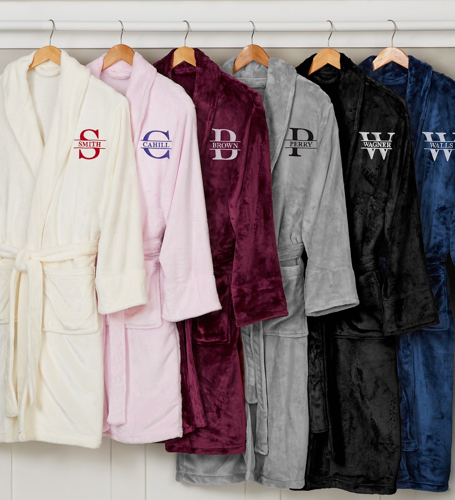 Lavish Last Name Embroidered Fleece Robes