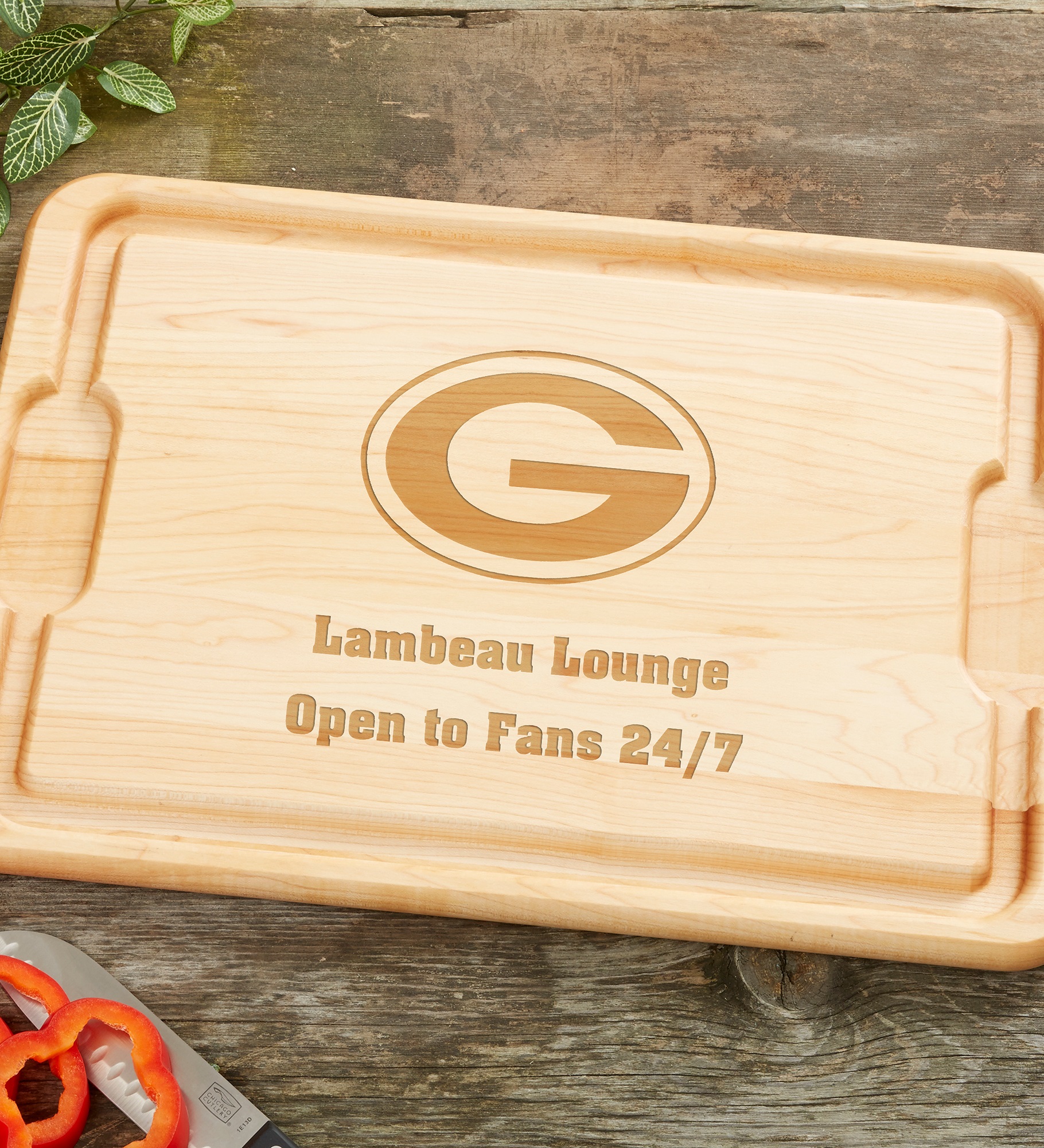 NFL Green Bay Packers Personalized Hardwood Cutting Board
