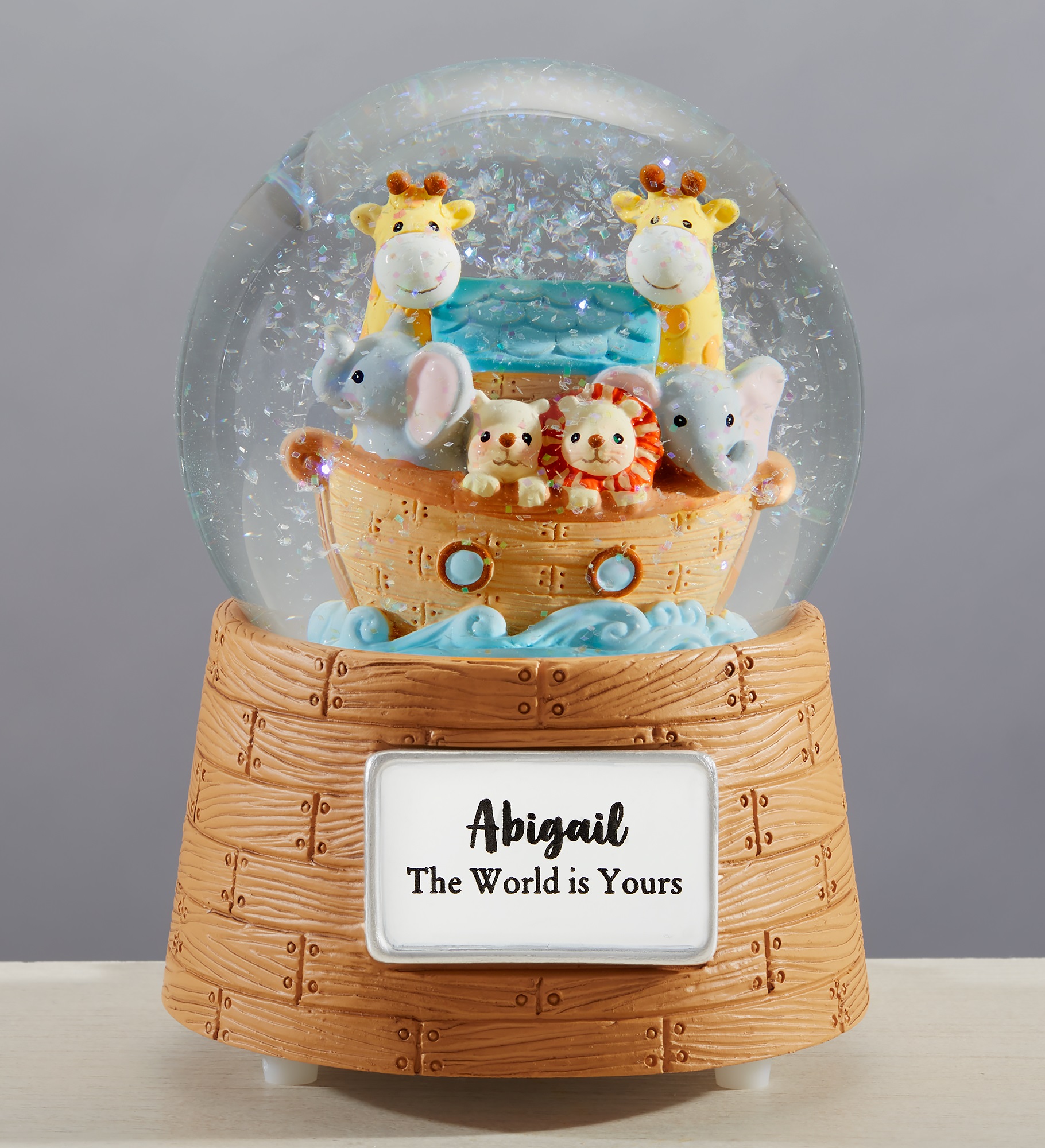 Noah's Ark Personalized Baby Snow Globe