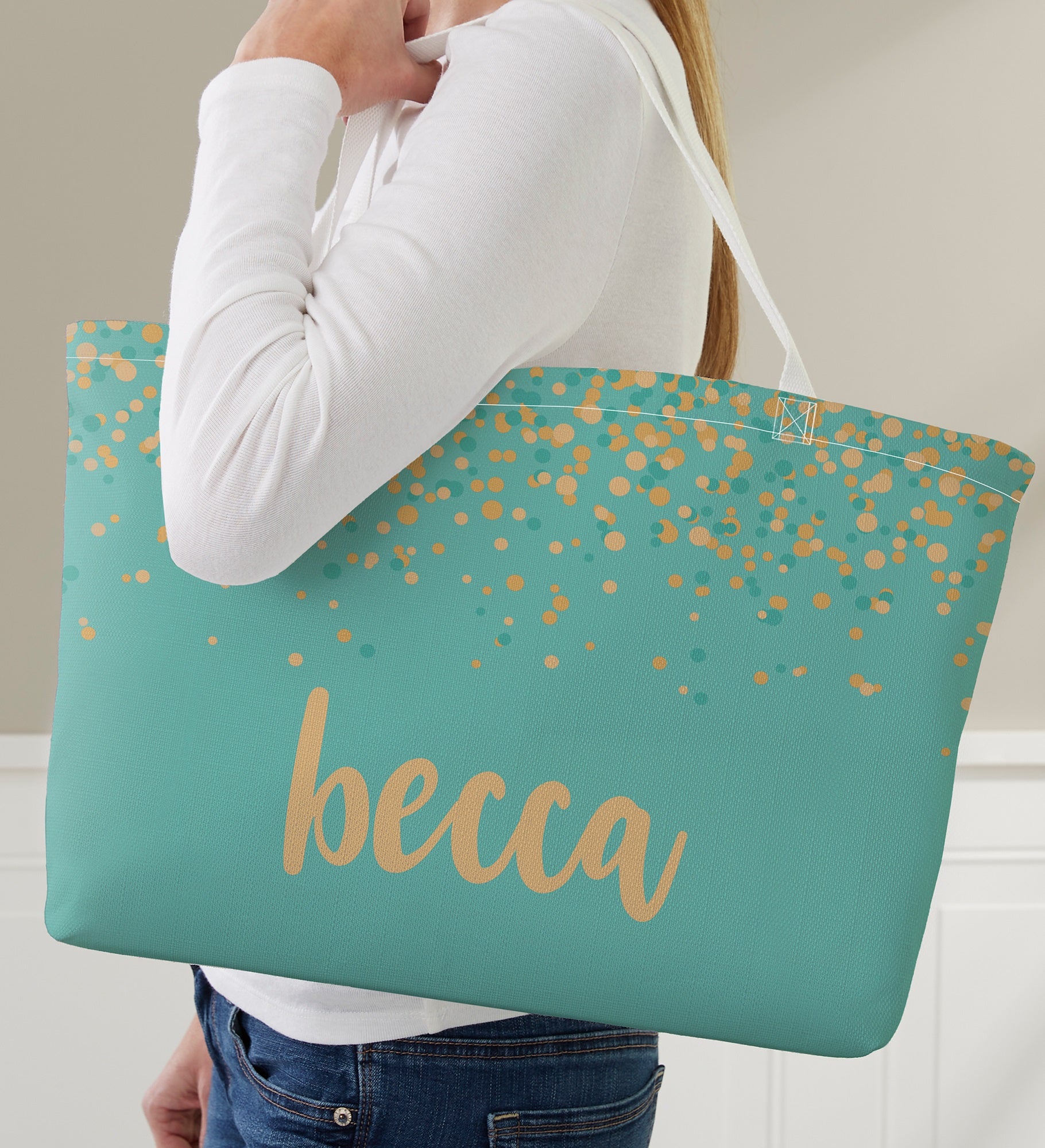 Sparkling Name Personalized Tote Bag