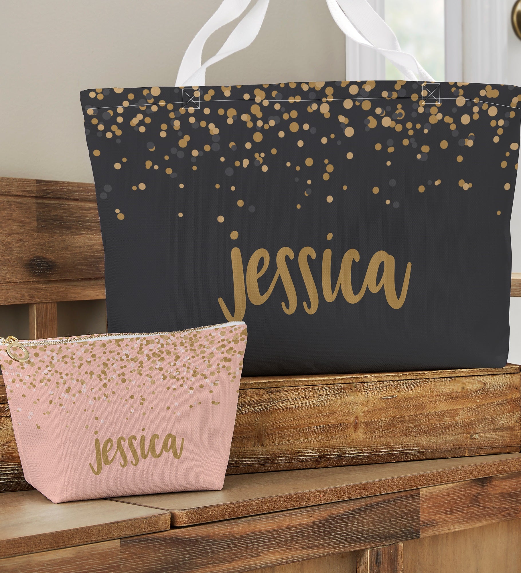 Sparkling Name Personalized Tote Bag