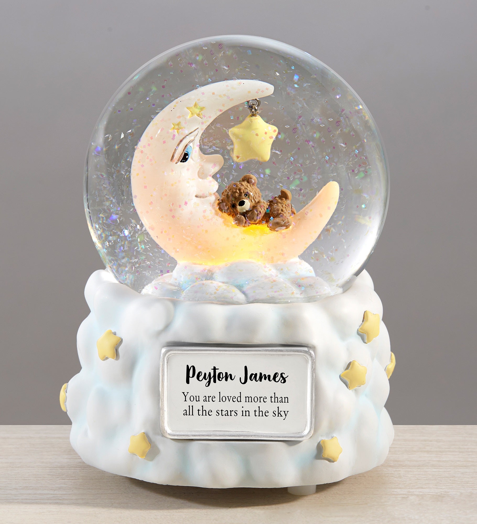 Moon and Stars Personalized Snow Globe