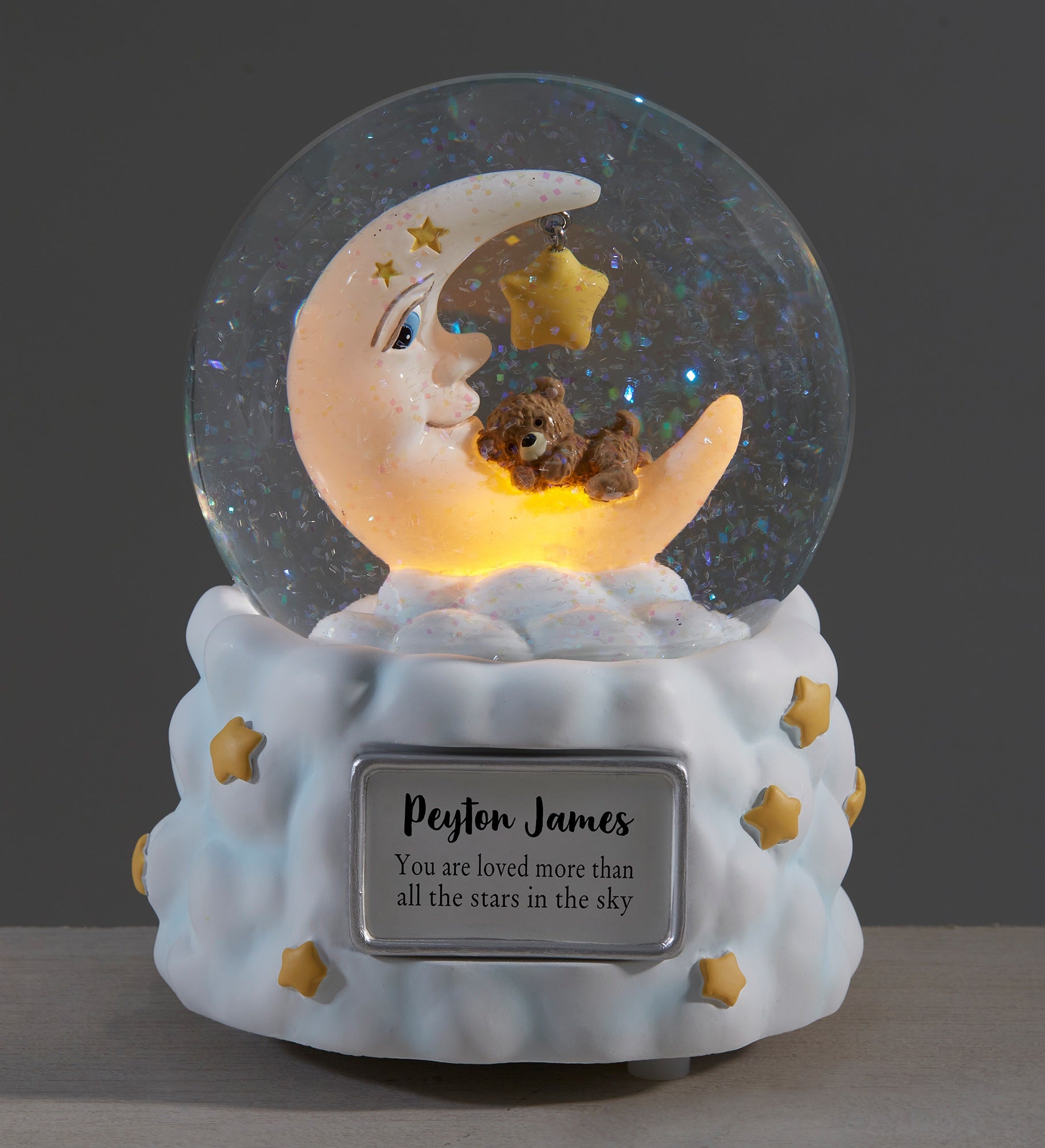 Moon and Stars Personalized Snow Globe