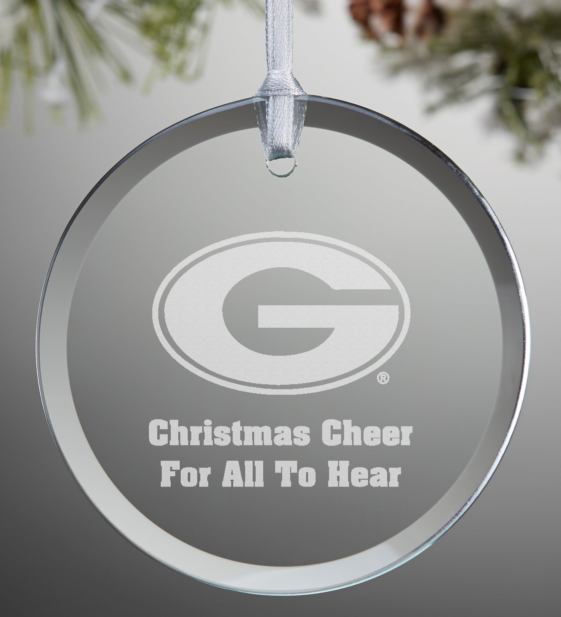 NCAA Georgia Bulldogs Personalized Glass Ornament