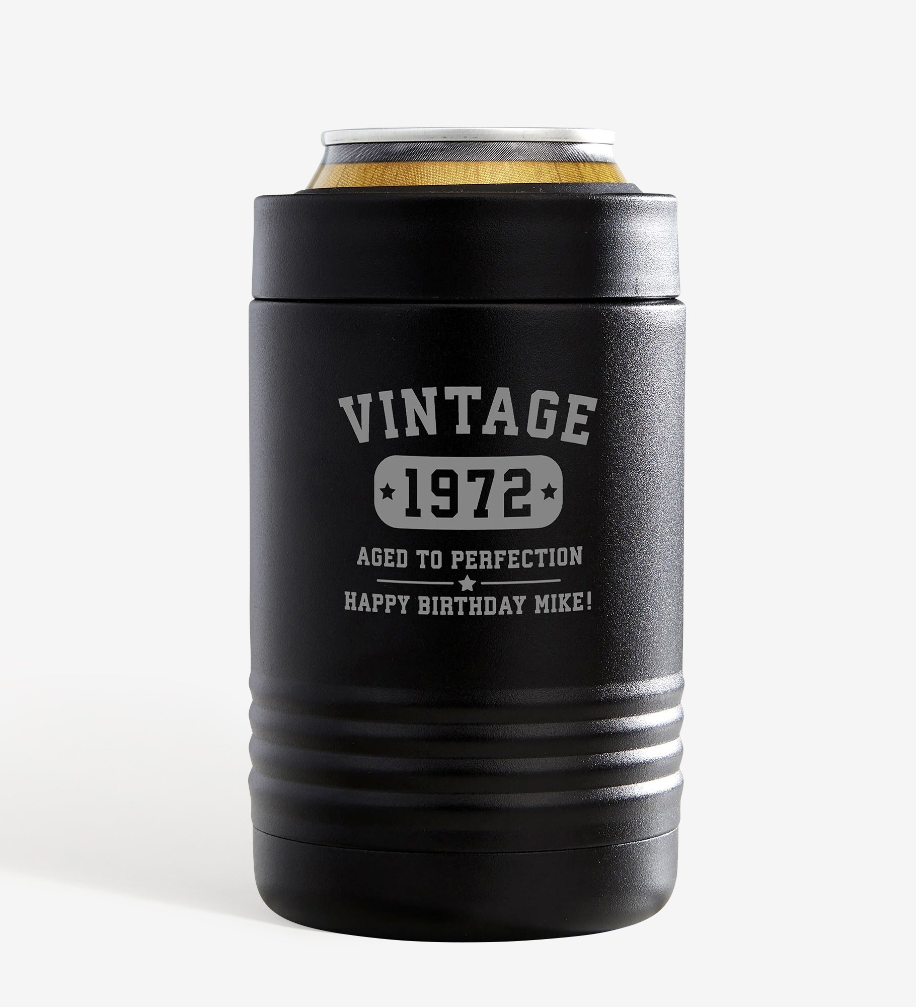 Vintage Birthday Personalized Stainless Insulated Can Holder