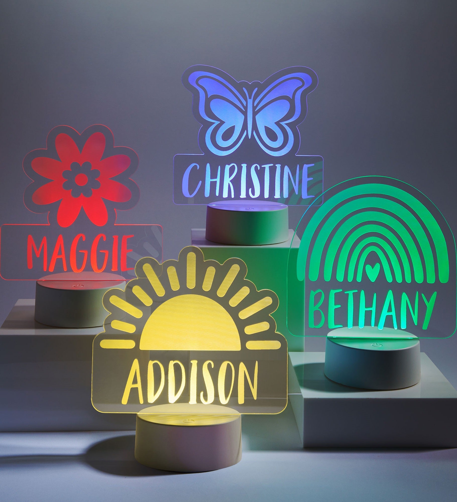 Watercolor Brights Personalized LED Sign