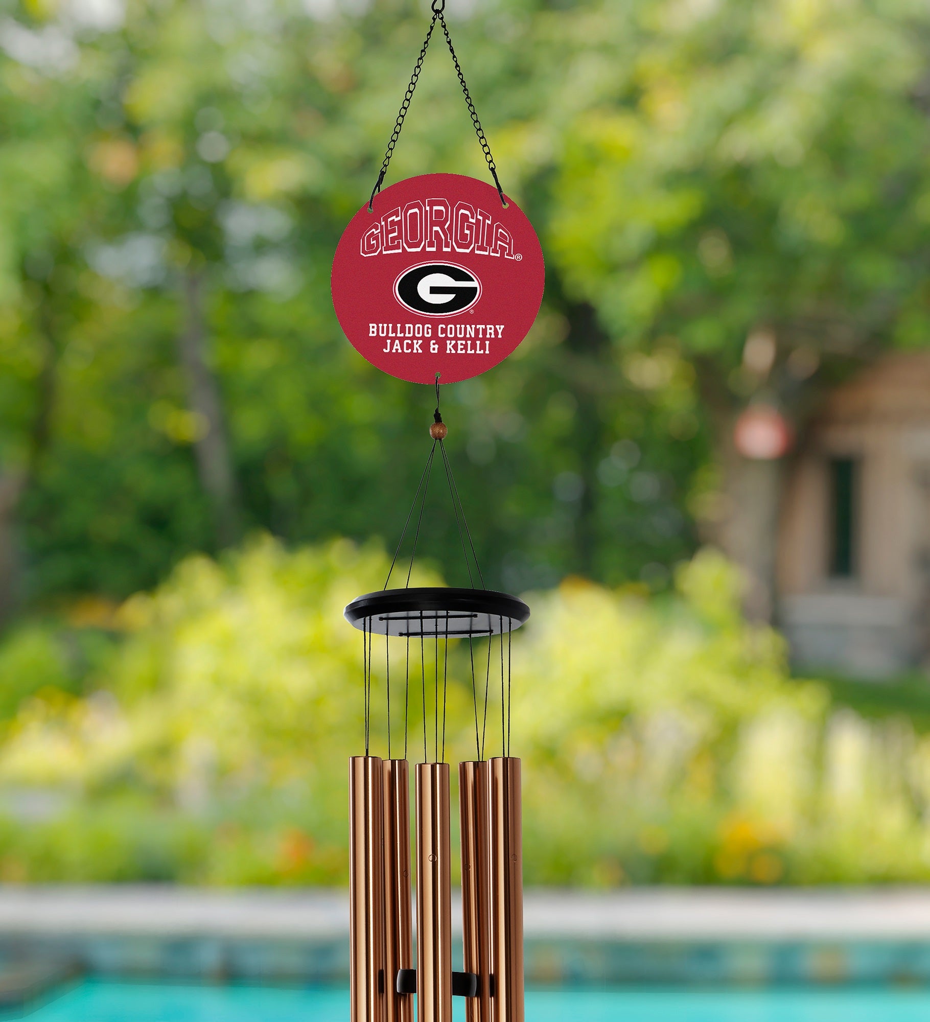 NCAA Georgia Bulldogs Personalized Wind Chimes