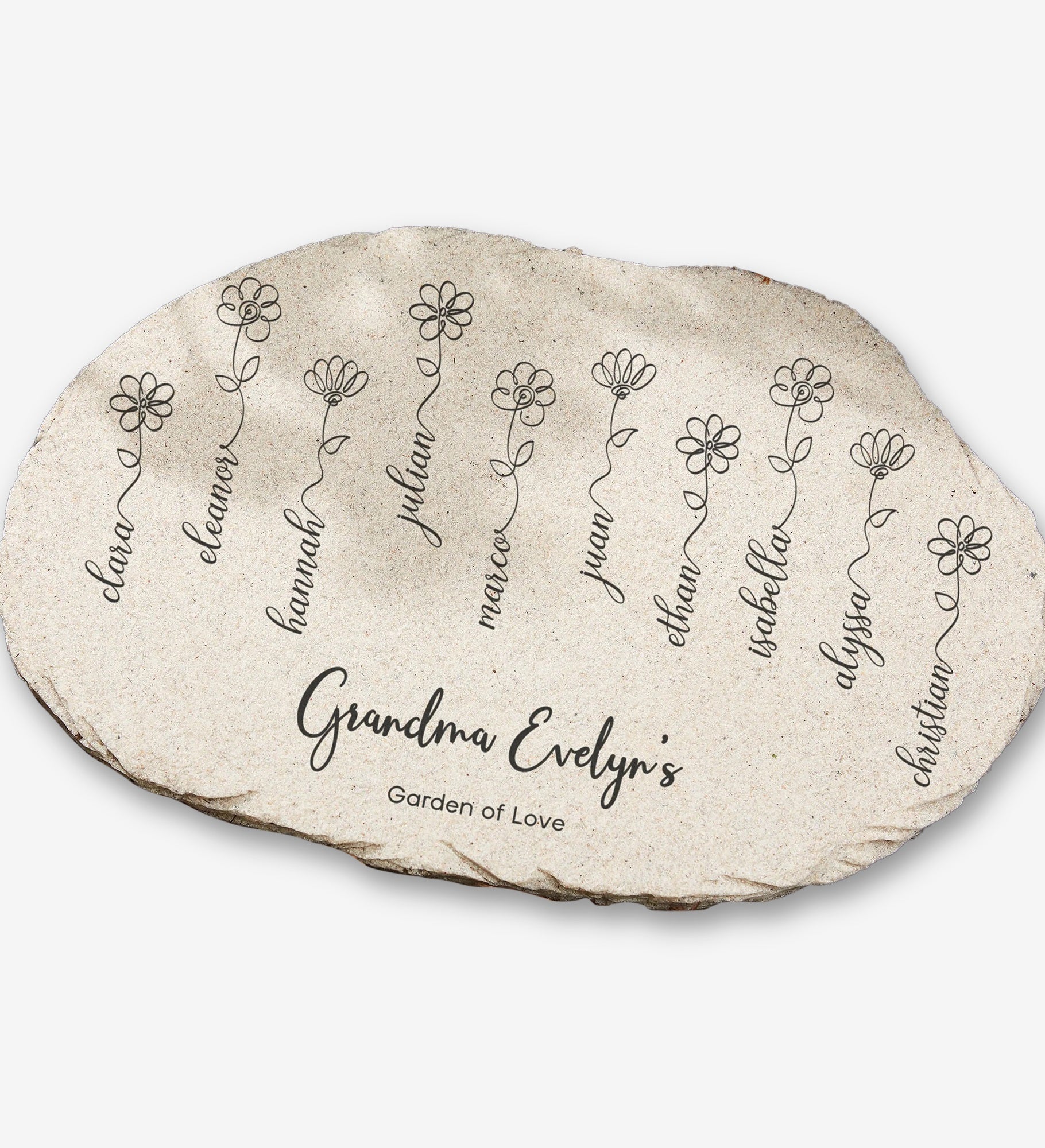 Garden Of Love Personalized Round Garden Stones