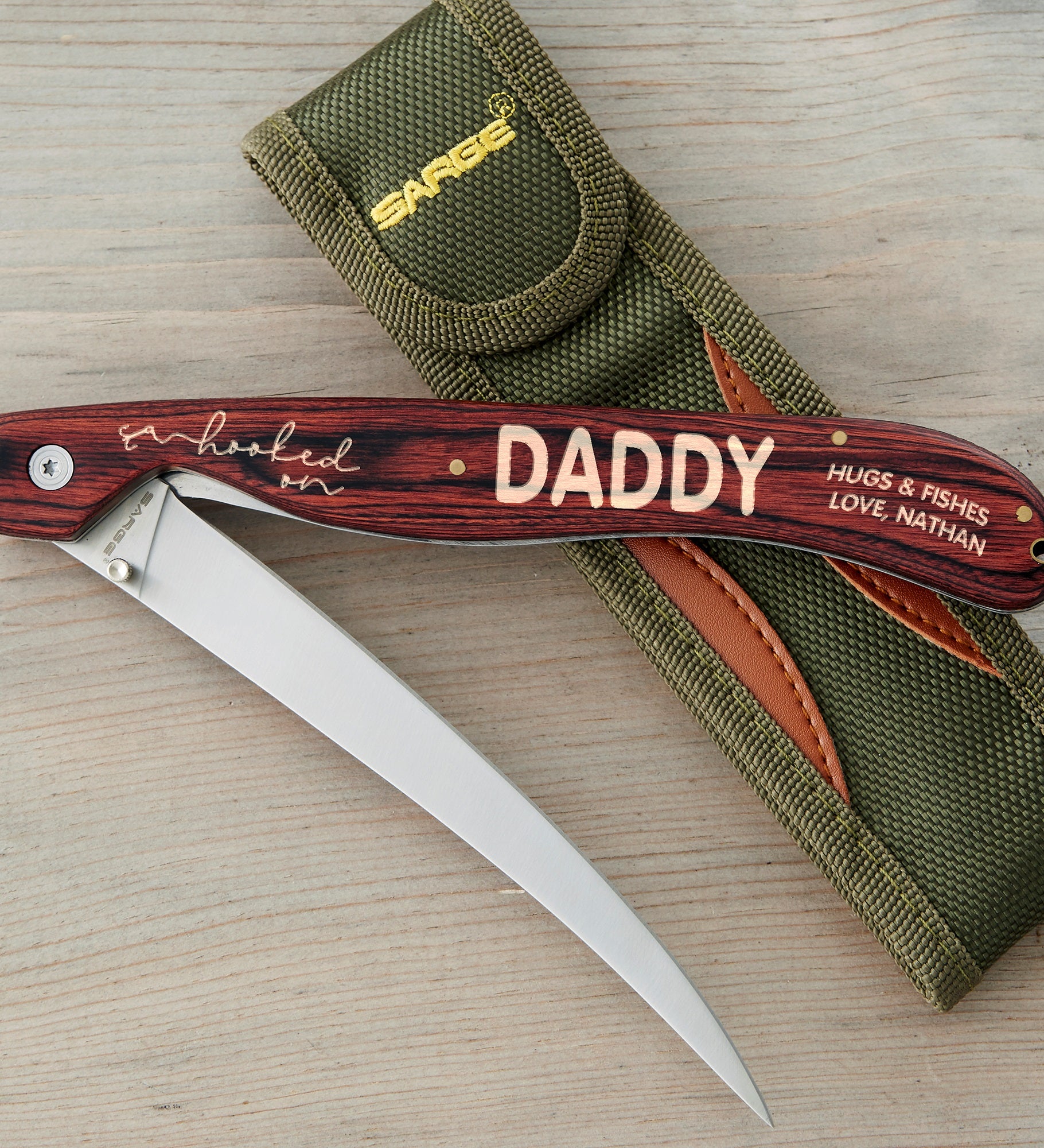 Hooked On Dad Personalized Fish Fillet Knife