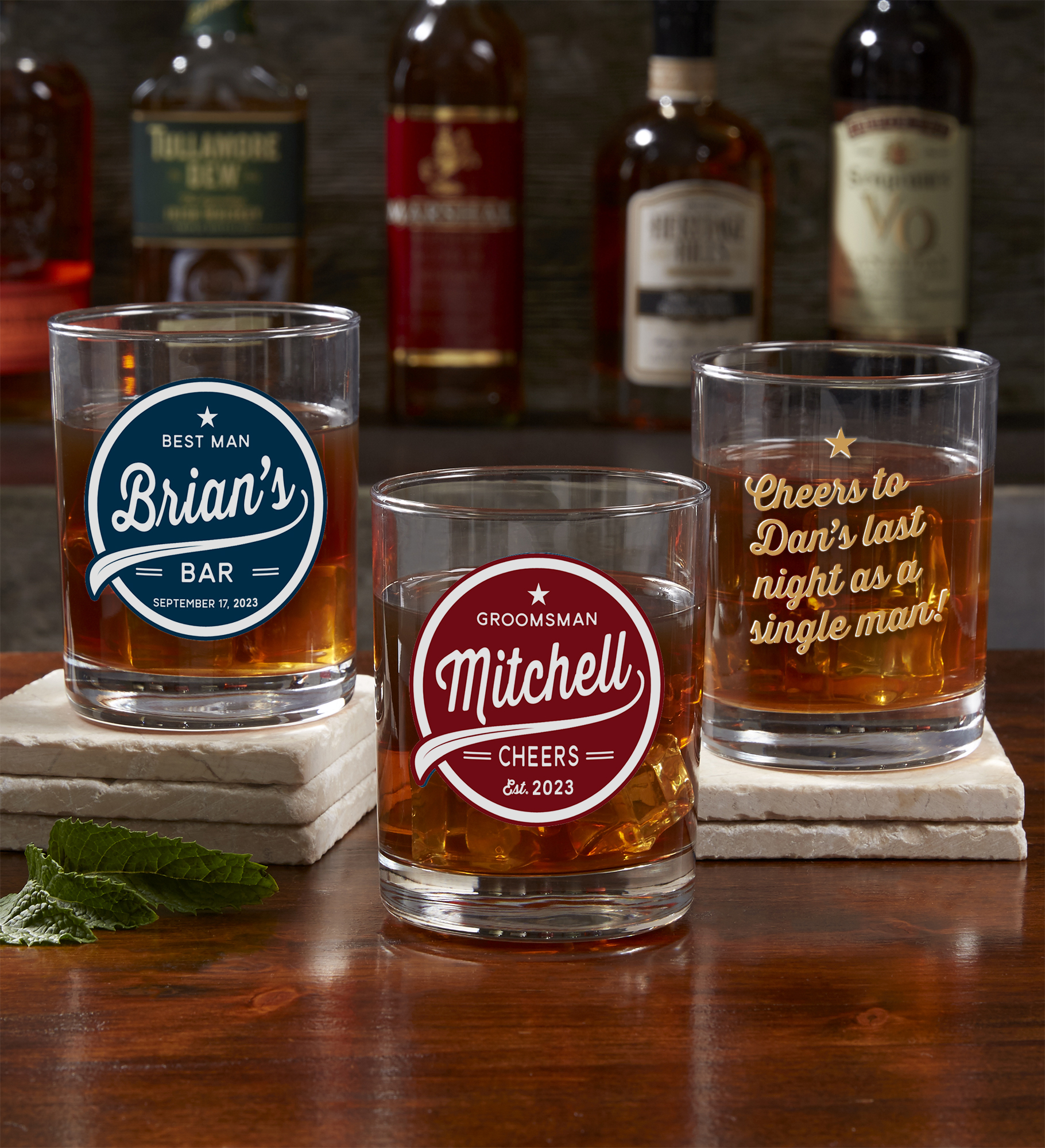 Groomsman Brewing Co. Personalized Printed Whiskey Glass