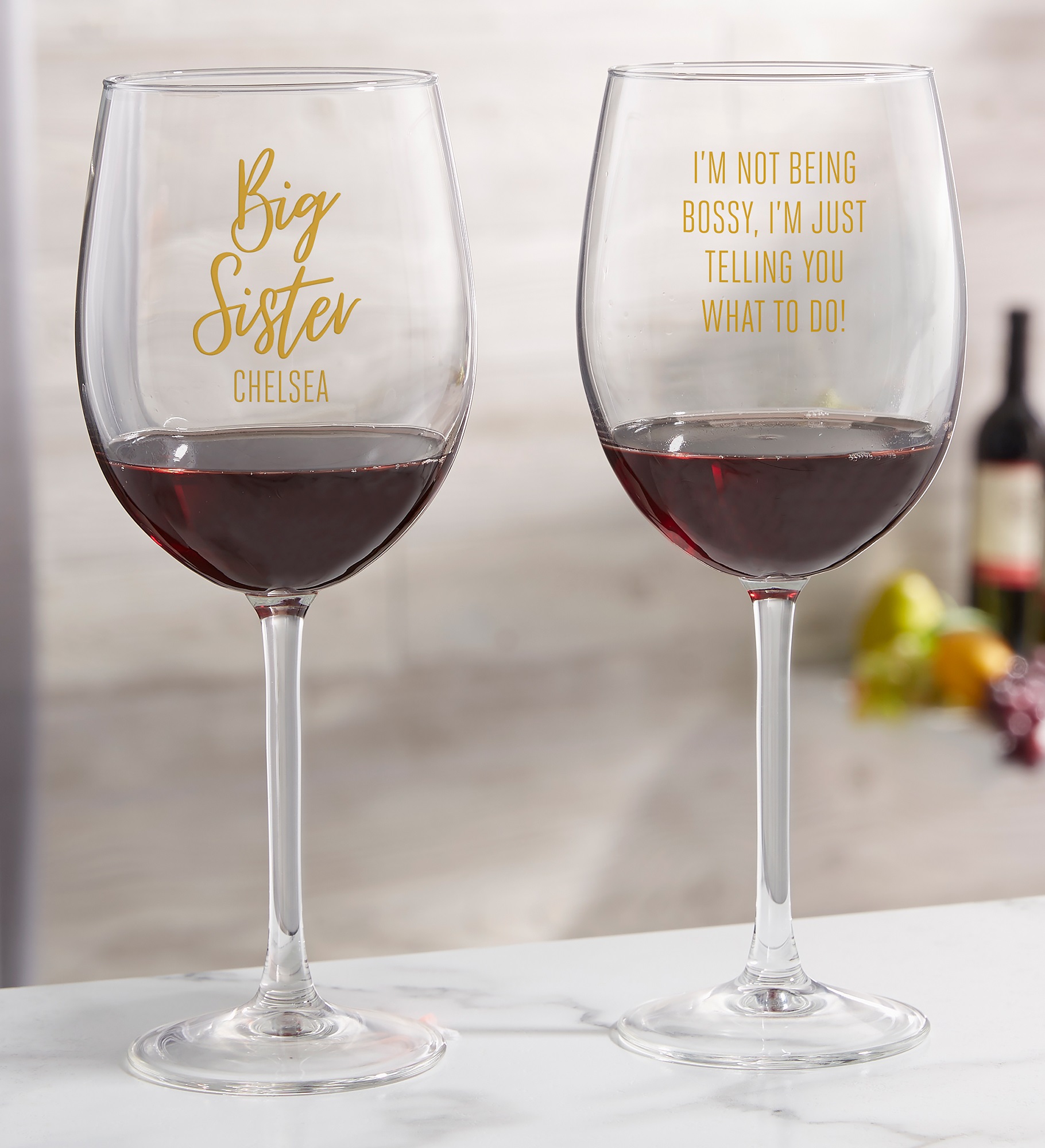 Sisters Forever Personalized Wine Glass Collection