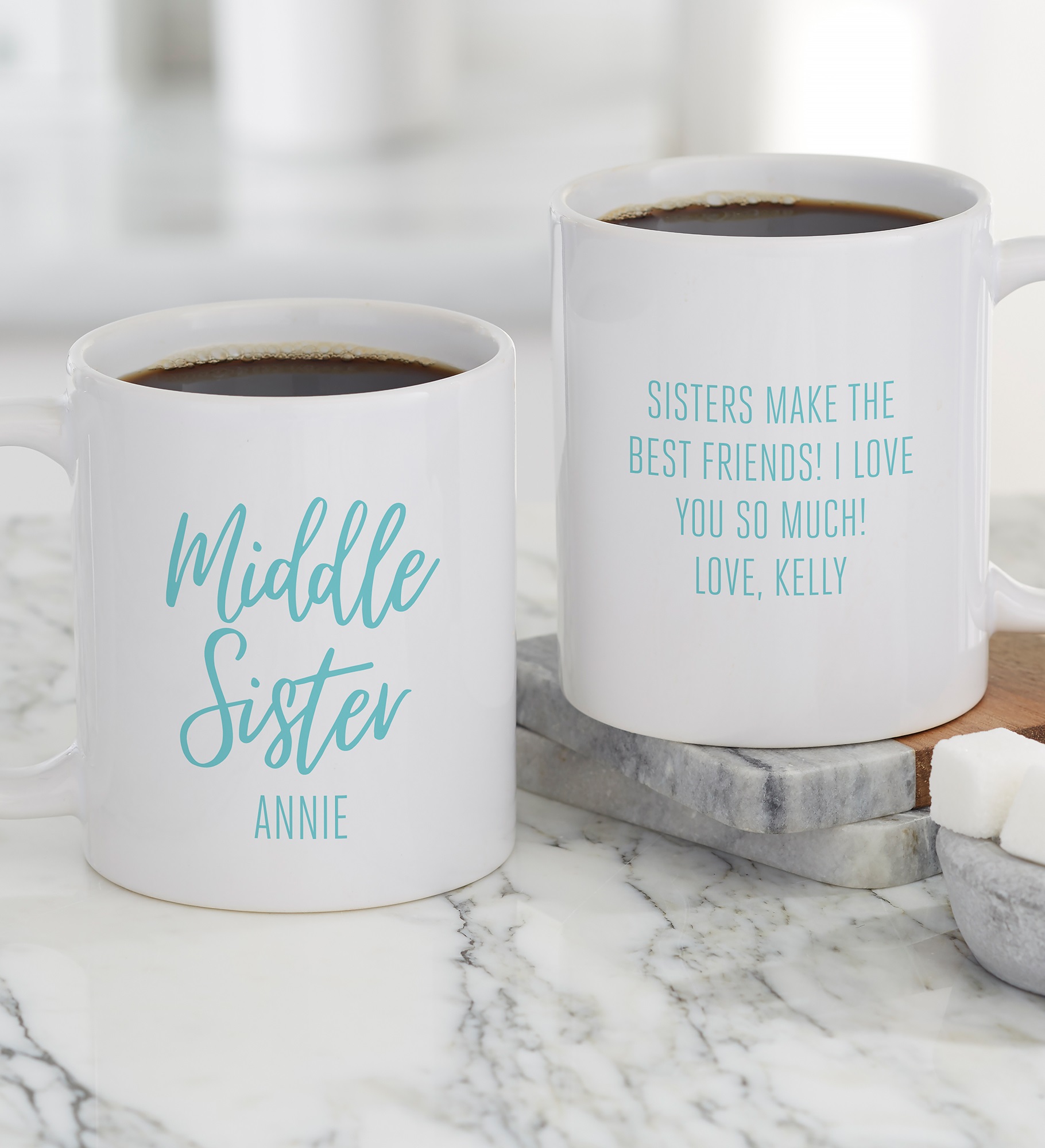 Sisters Forever Personalized Coffee Mugs