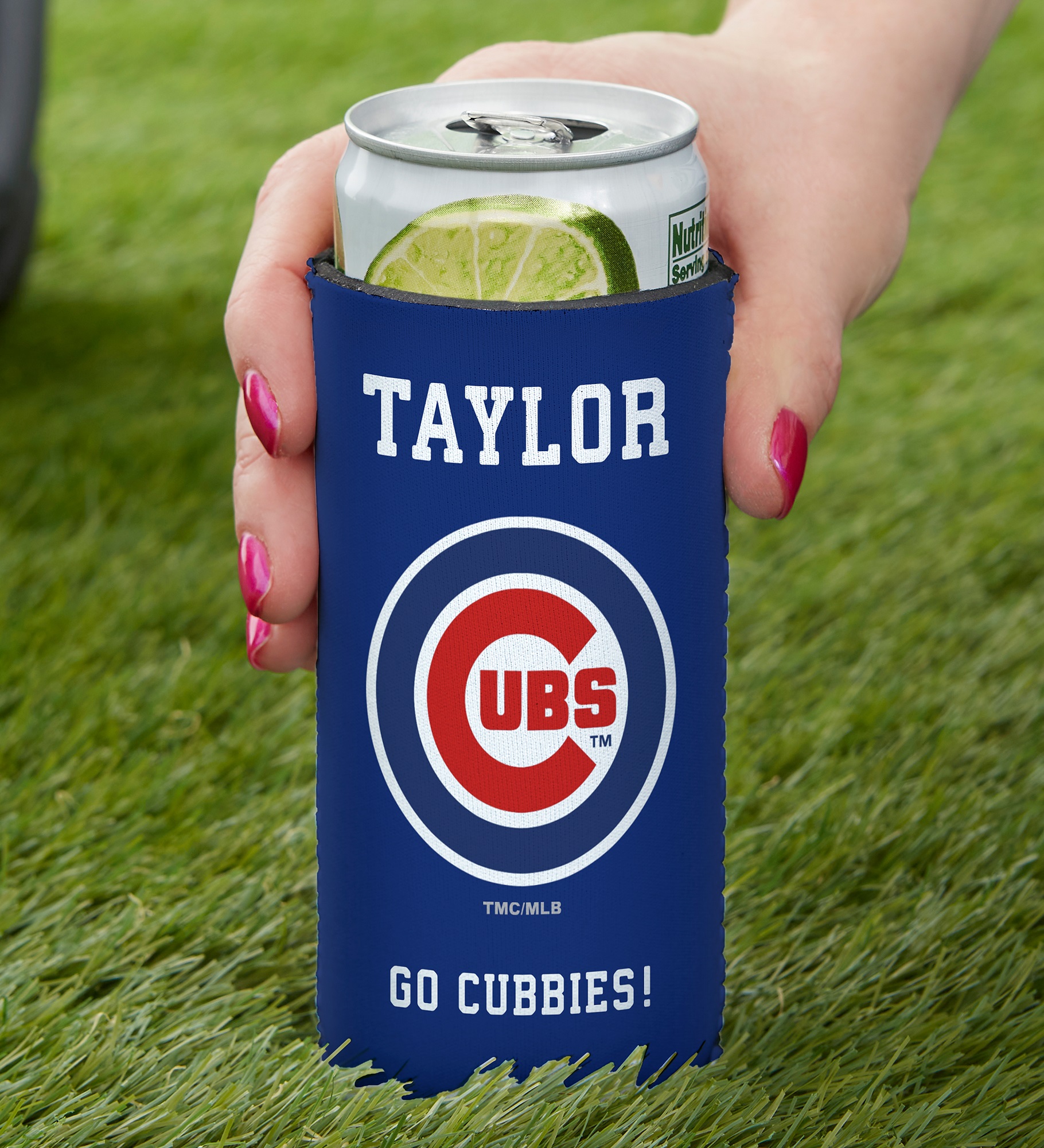 MLB Chicago Cubs Personalized Slim Can Holder