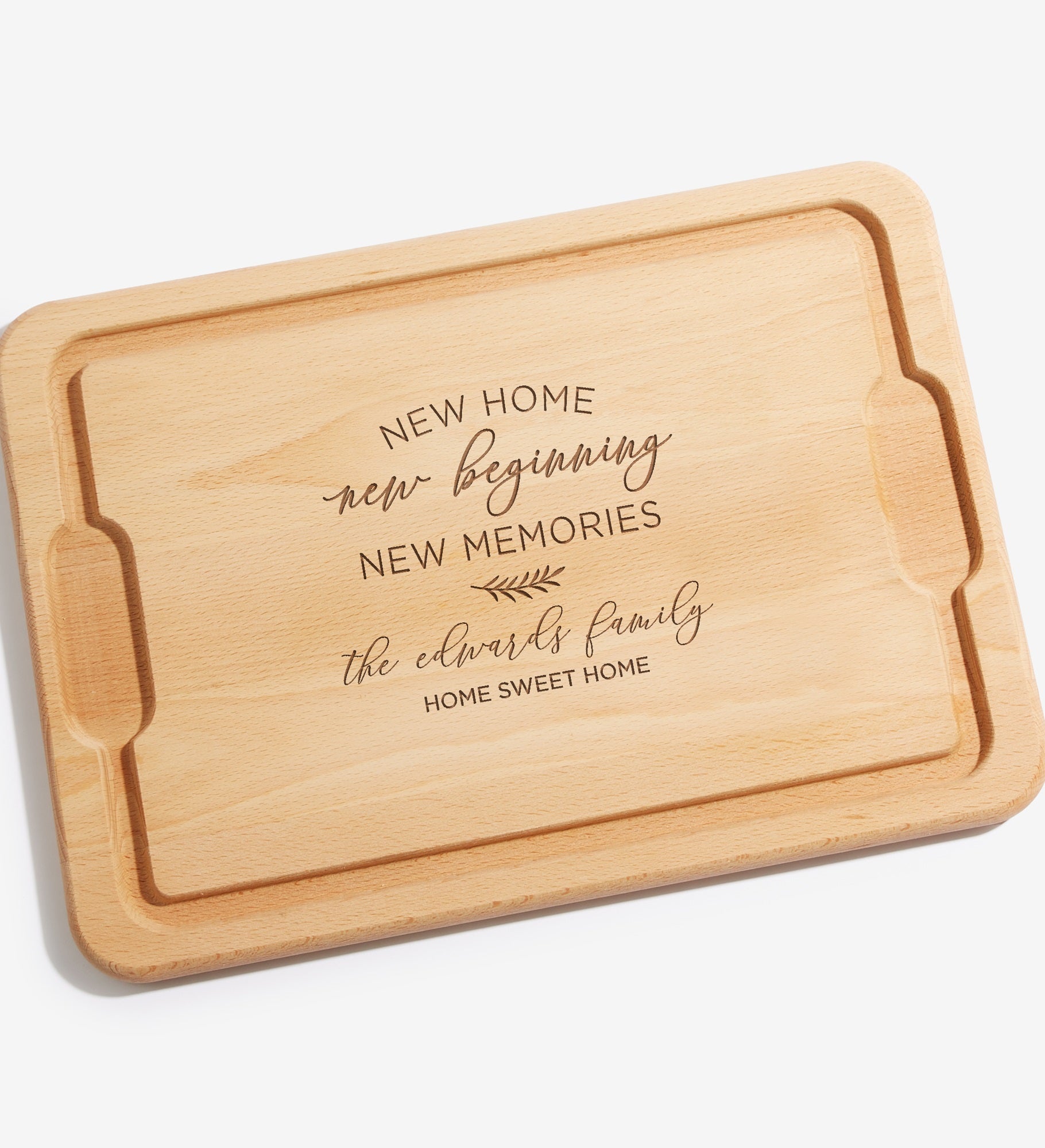 New Home, New Memories Personalized Hardwood Cutting Board