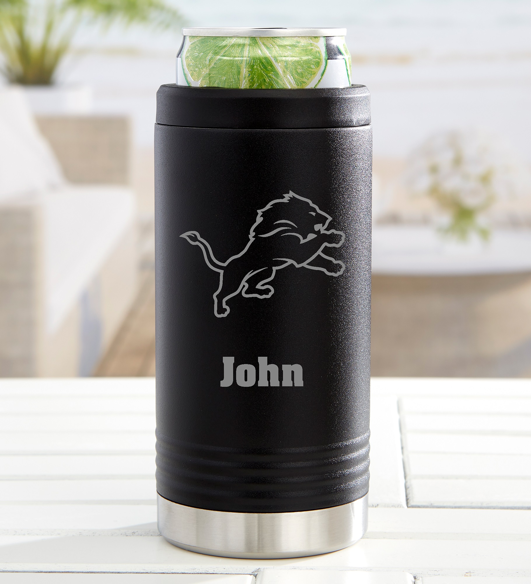 NFL Detroit Lions Personalized Insulated Skinny Can Holder