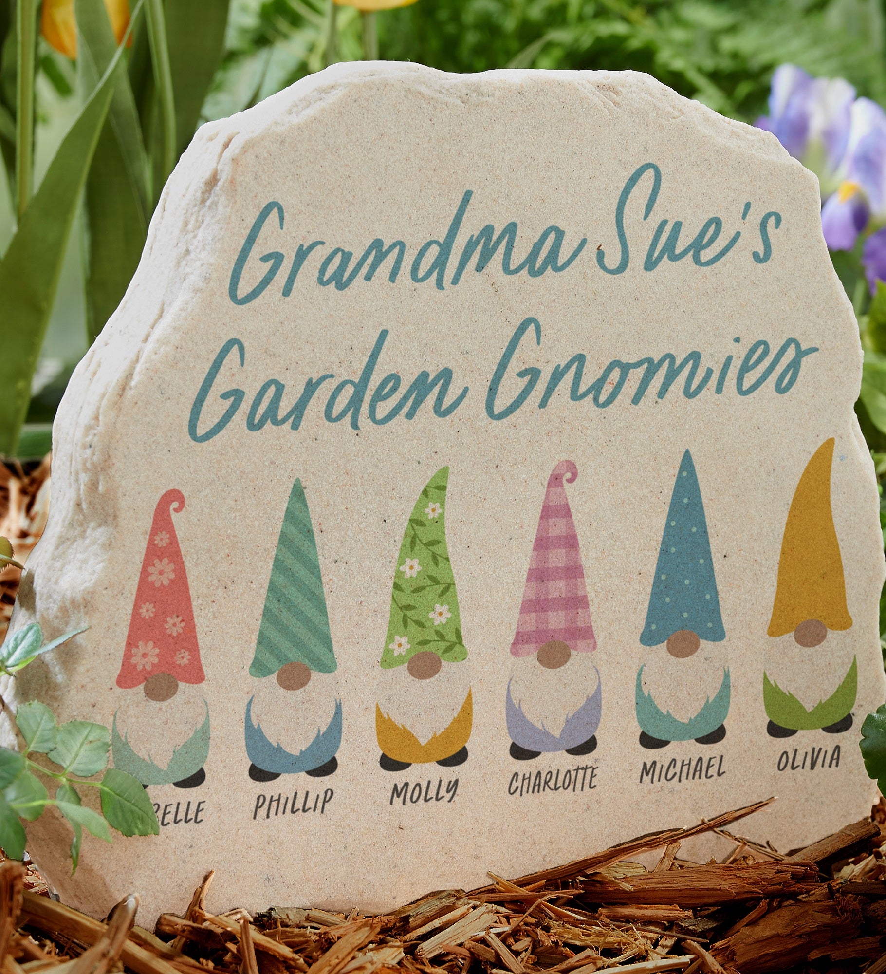 Spring Gnome Personalized Standing Garden Stone