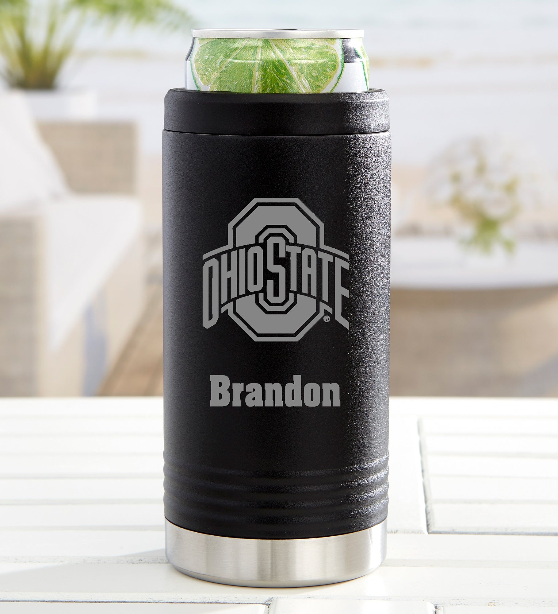 NCAA Ohio State Buckeyes Personalized Insulated Skinny Can Holder