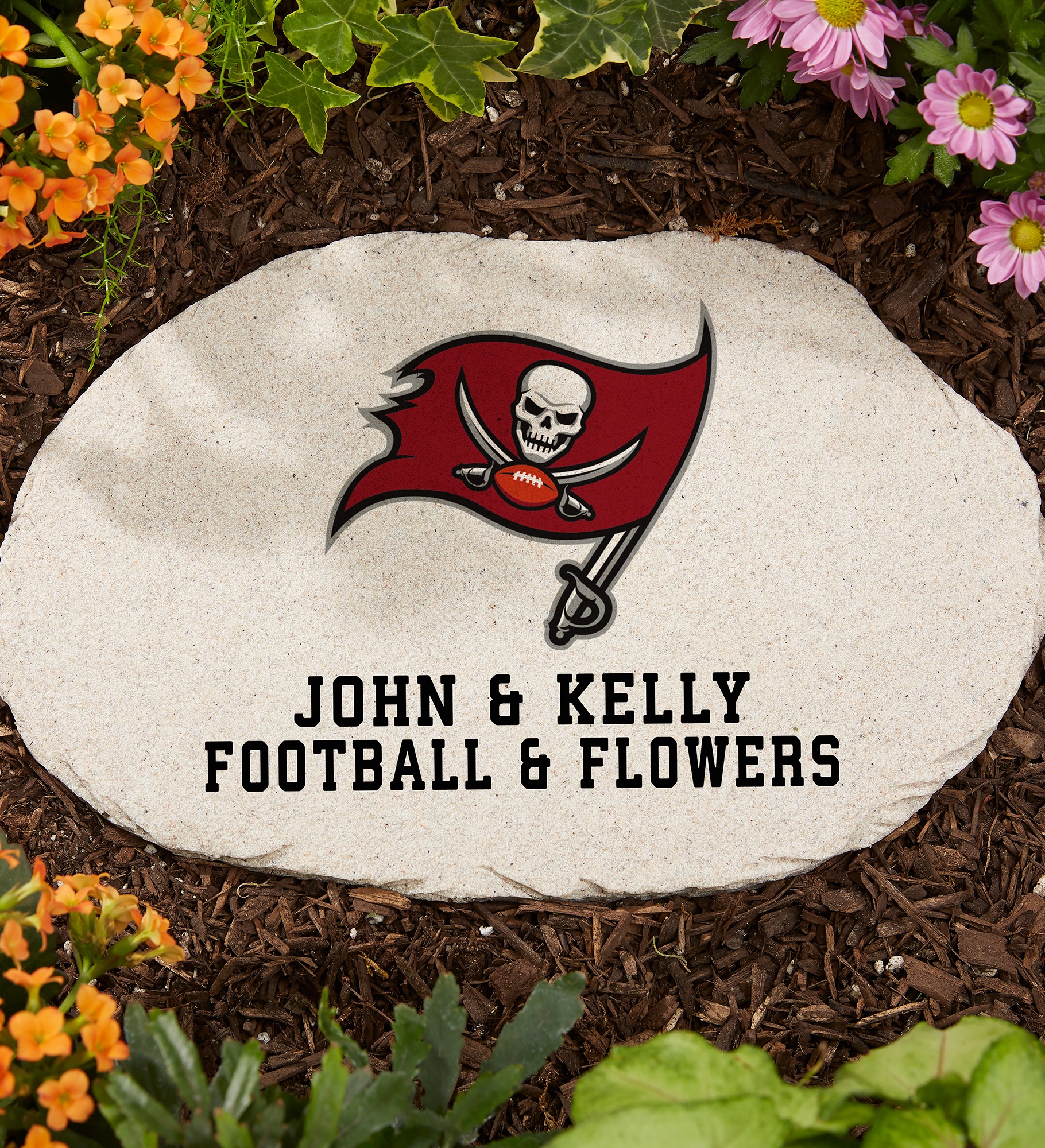 NFL Tampa Bay Buccaneers Personalized Round Garden Stone
