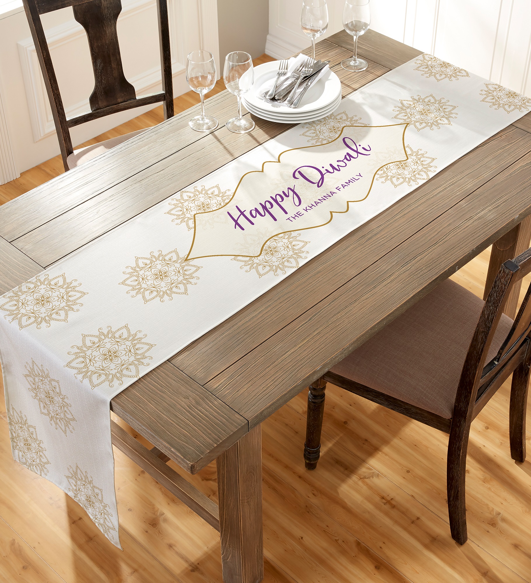 Diwali Personalized Table Runner