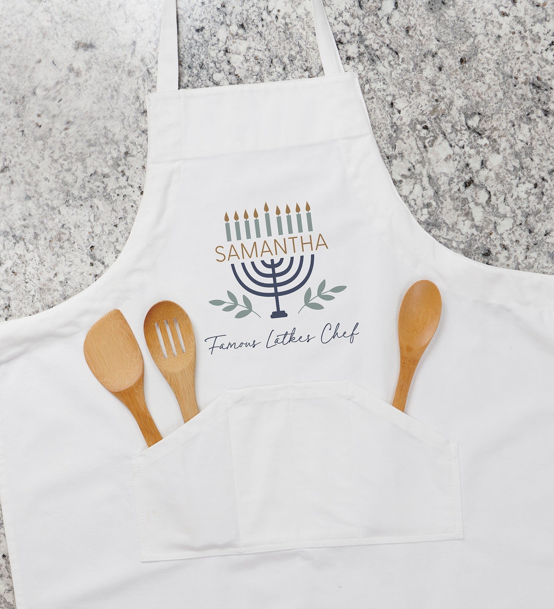 Spirit of Hanukkah Menorah Personalized Apron &amp; Potholder