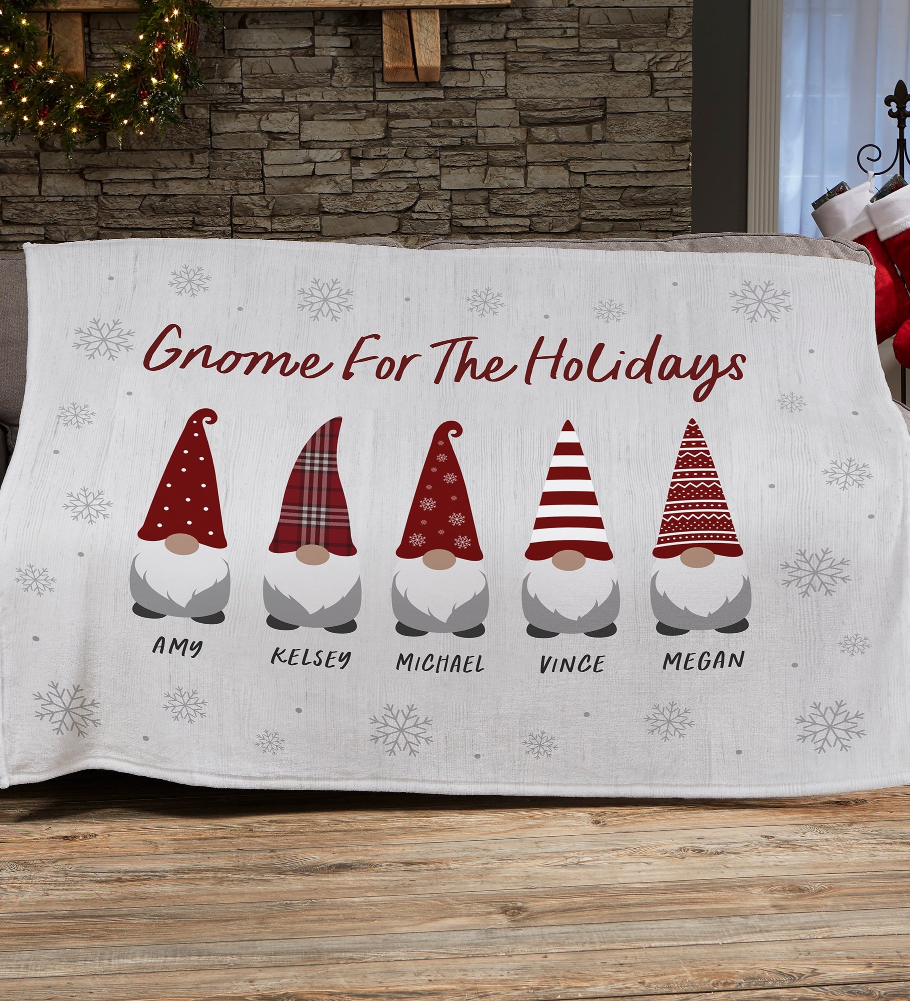 Christmas Gnome Personalized Blanket
