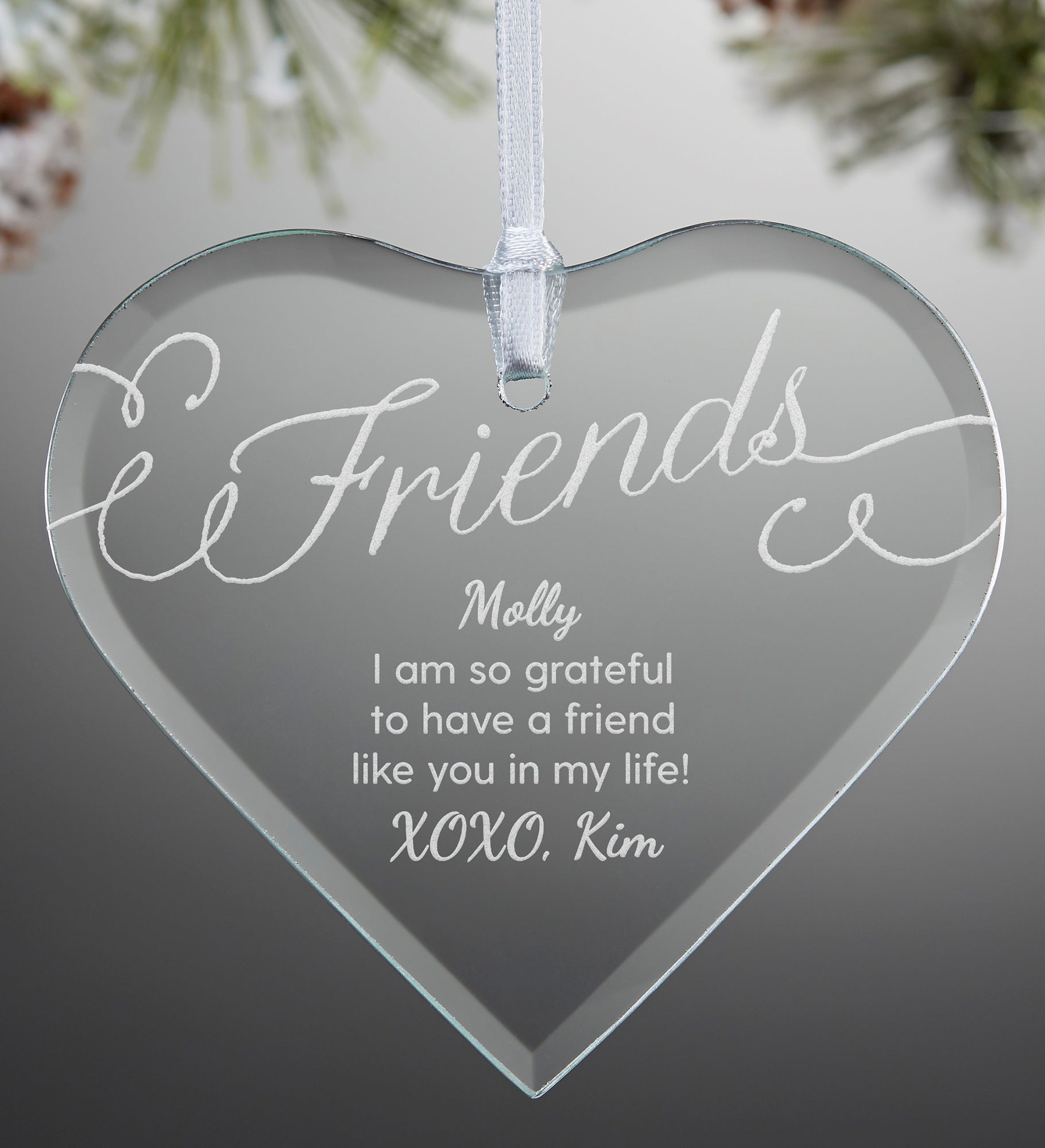 Friends Forever Personalized Heart Ornament