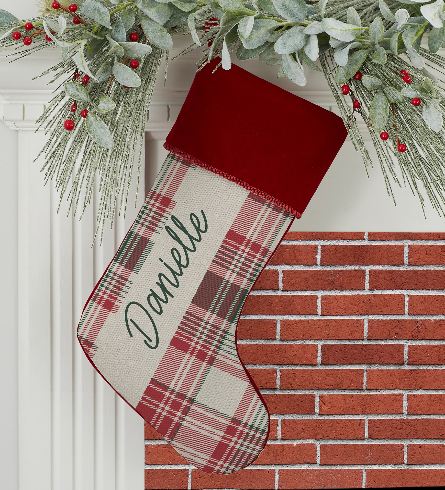 Fresh Plaid Personalized Christmas Stockings