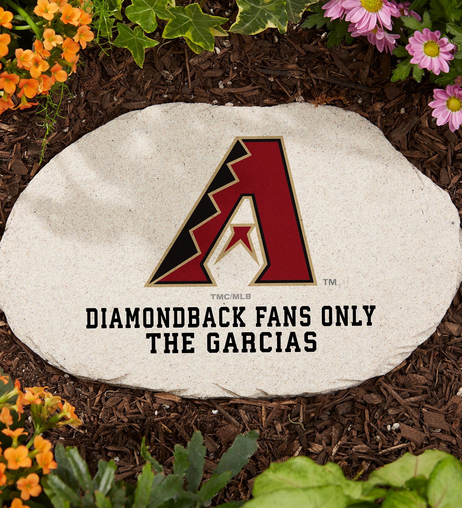 MLB Arizona Diamondbacks Personalized Round Garden Stone