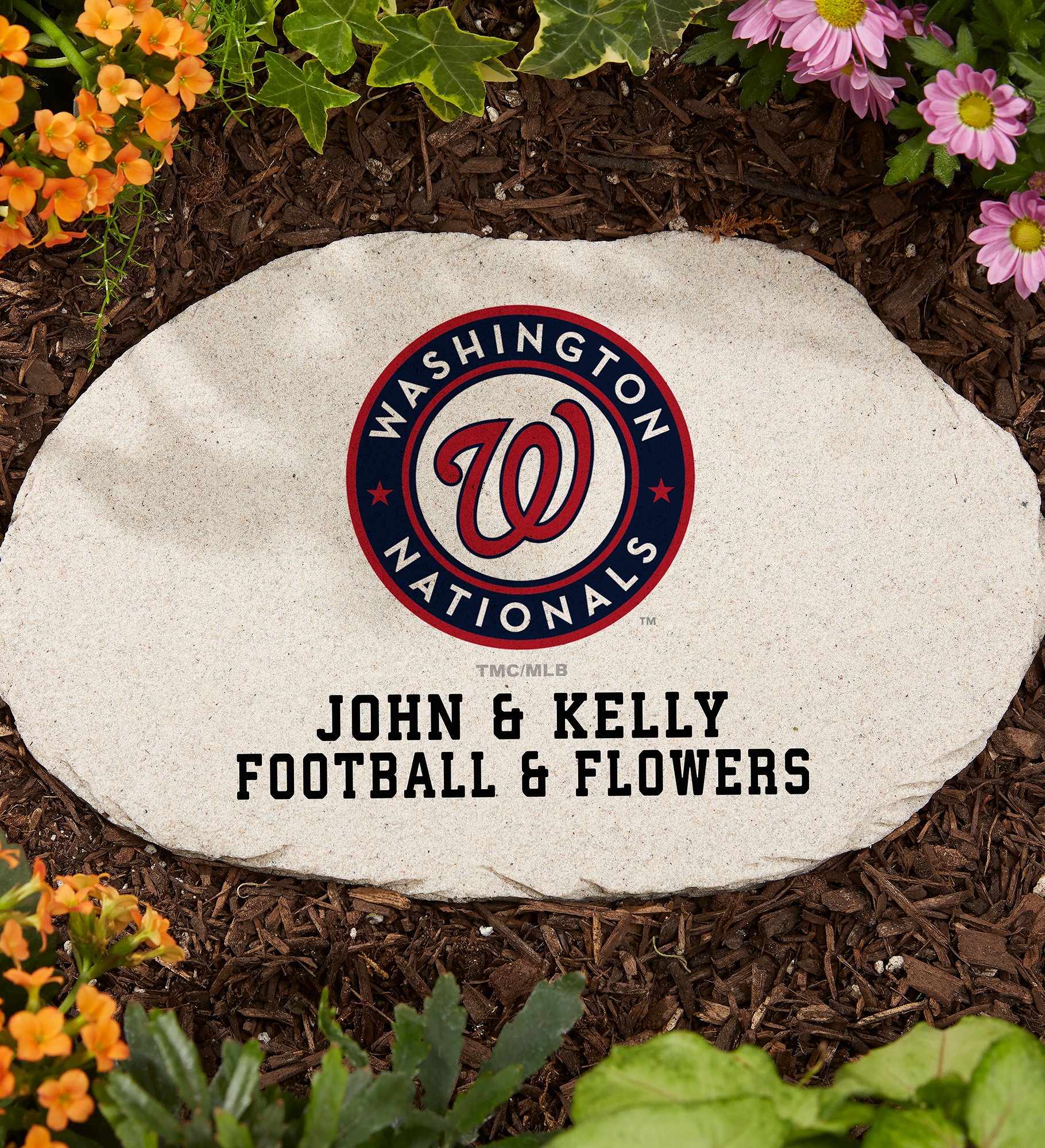 MLB Washington Nationals Personalized Round Garden Stone