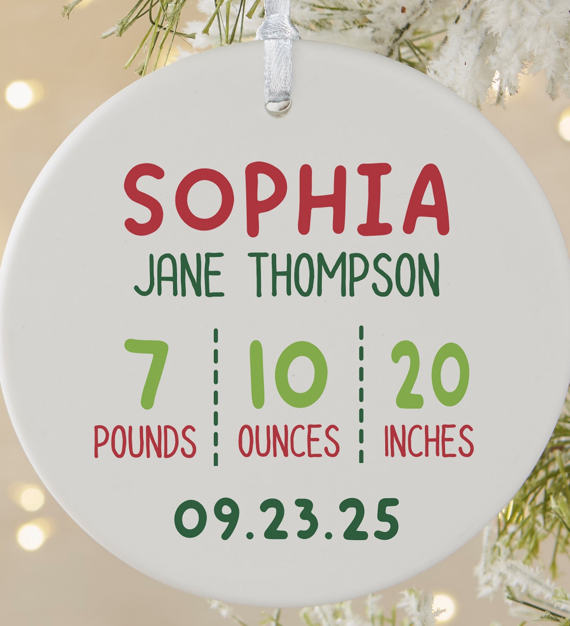 Newly Loved Baby Info Personalized Christmas Ornament