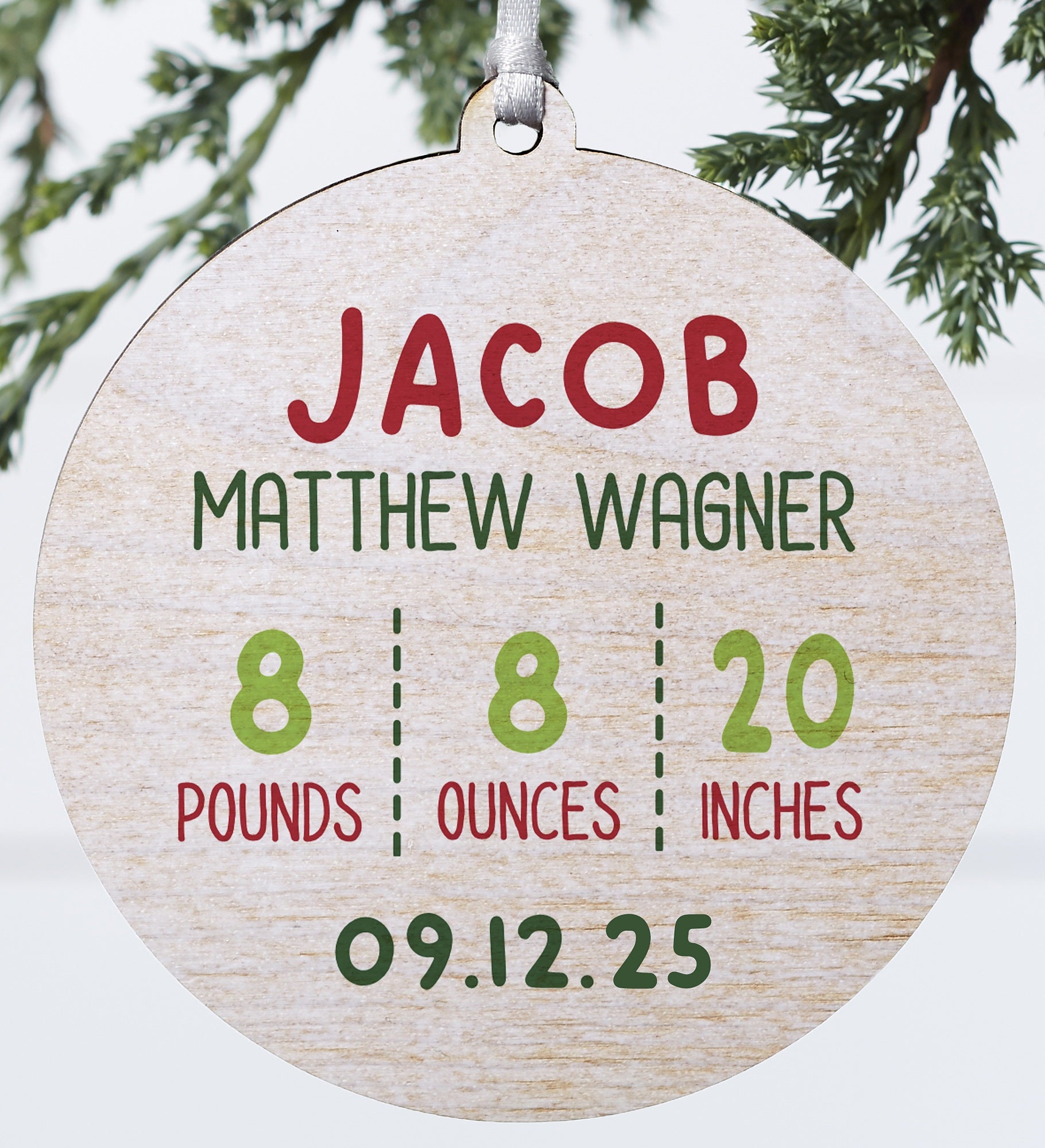 Newly Loved Baby Info Personalized Christmas Ornament