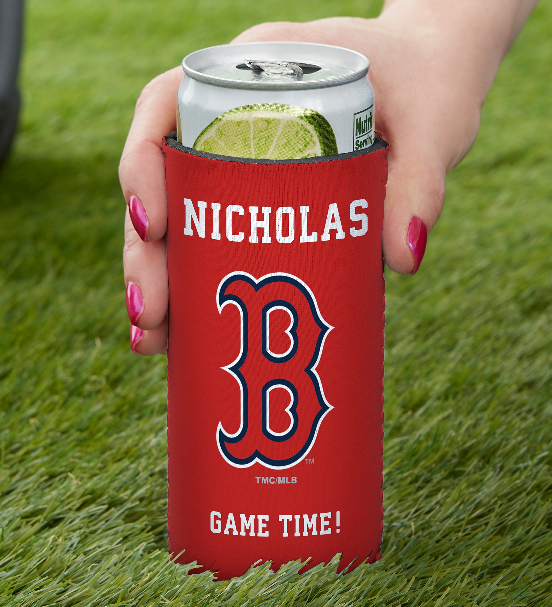 MLB Boston Red Sox Personalized Slim Can Holder