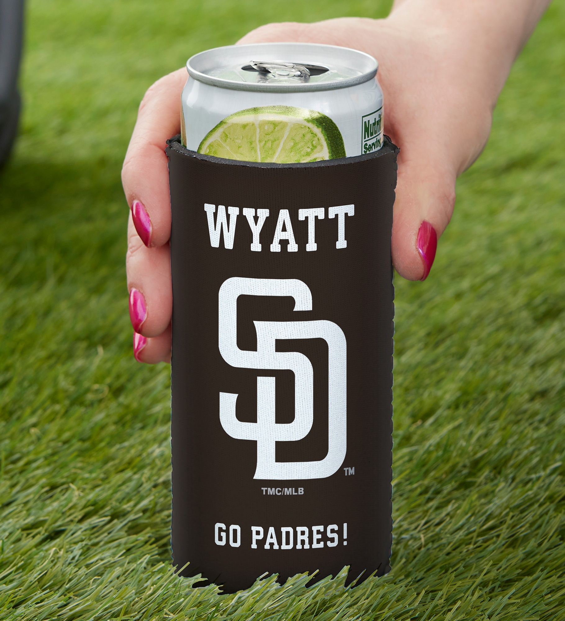 MLB San Diego Padres Personalized Slim Can Holder