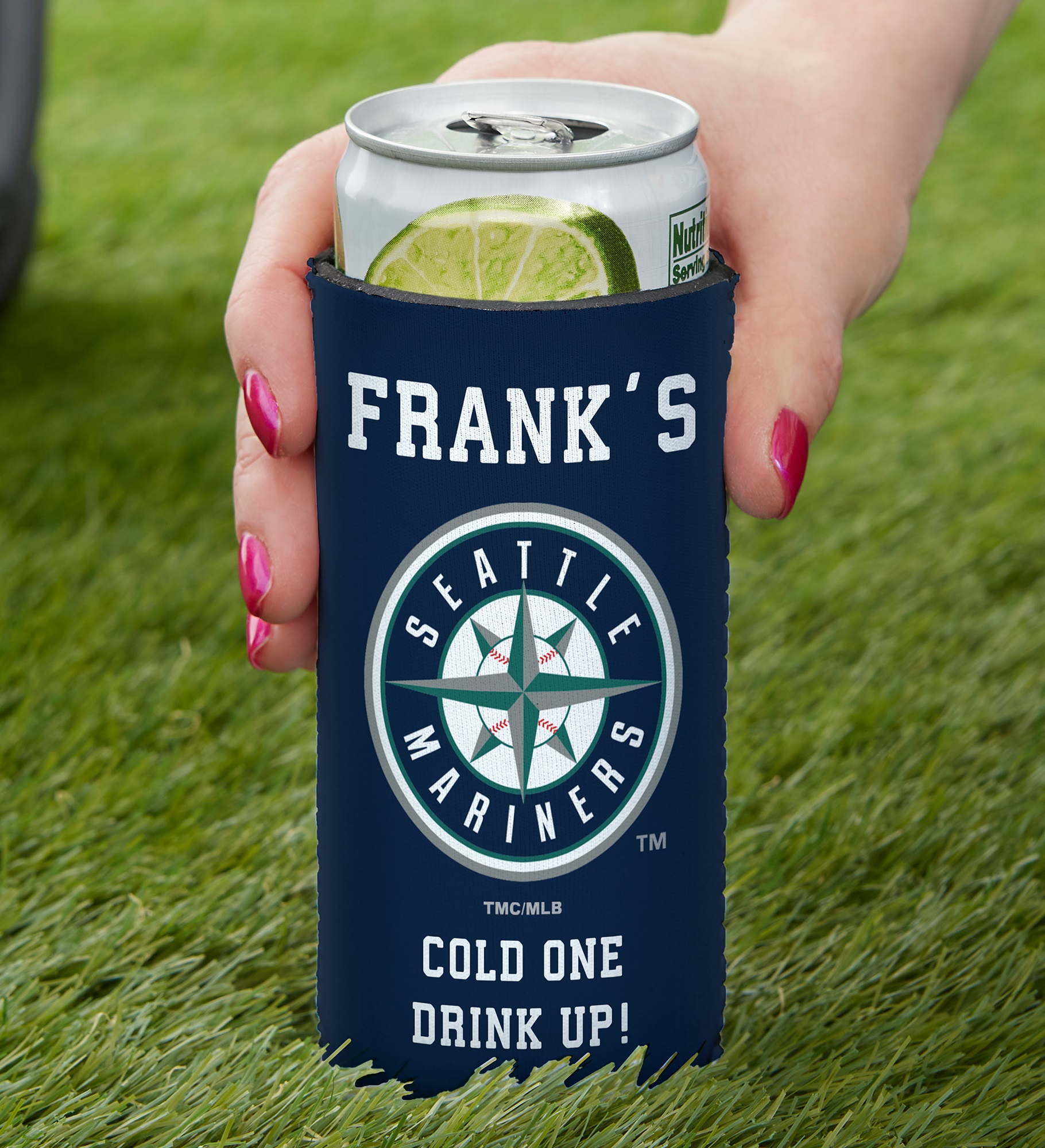 MLB Seattle Mainers Personalized Slim Can Holder