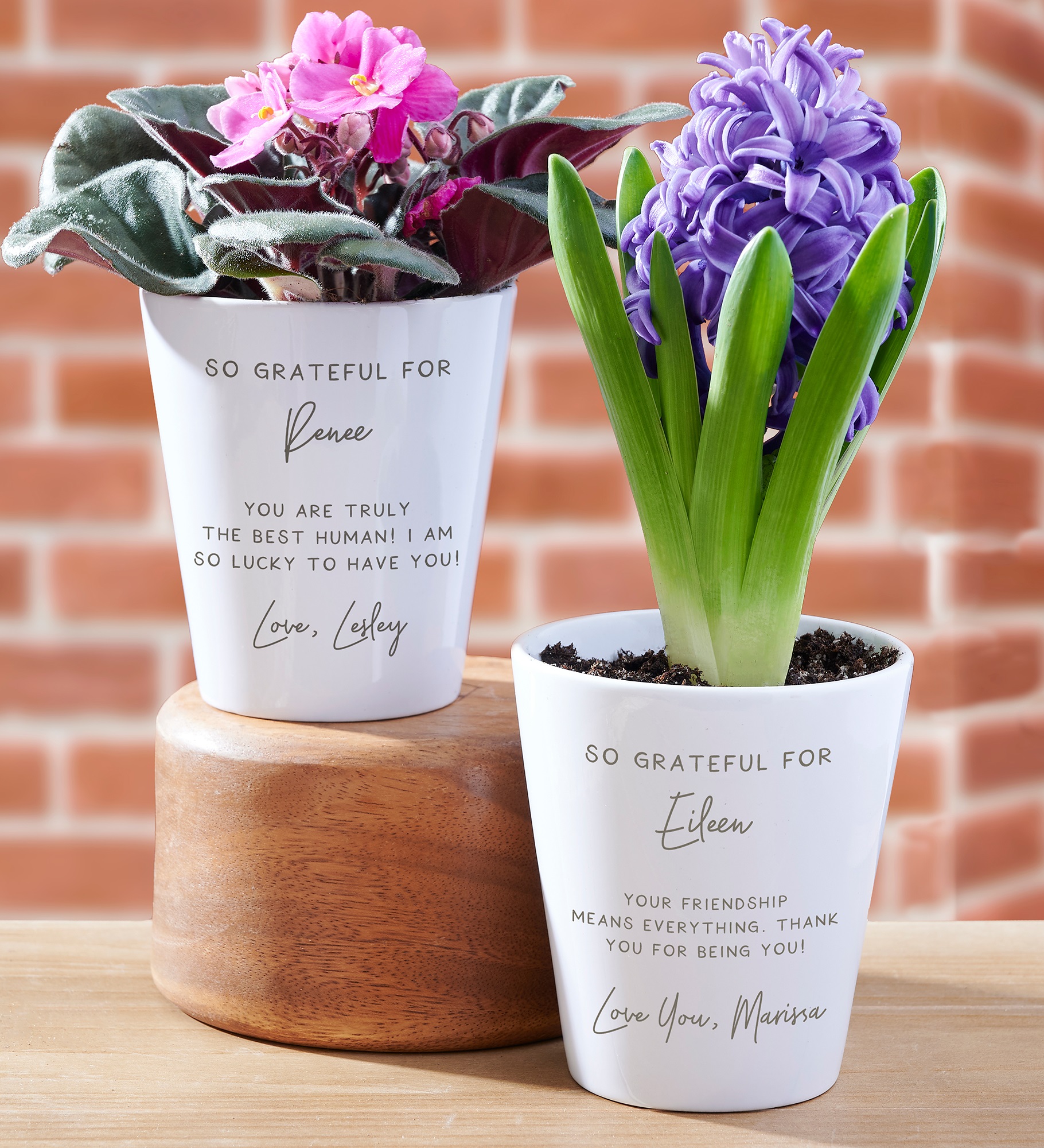 Grateful For You Personalized Mini Flower Pot