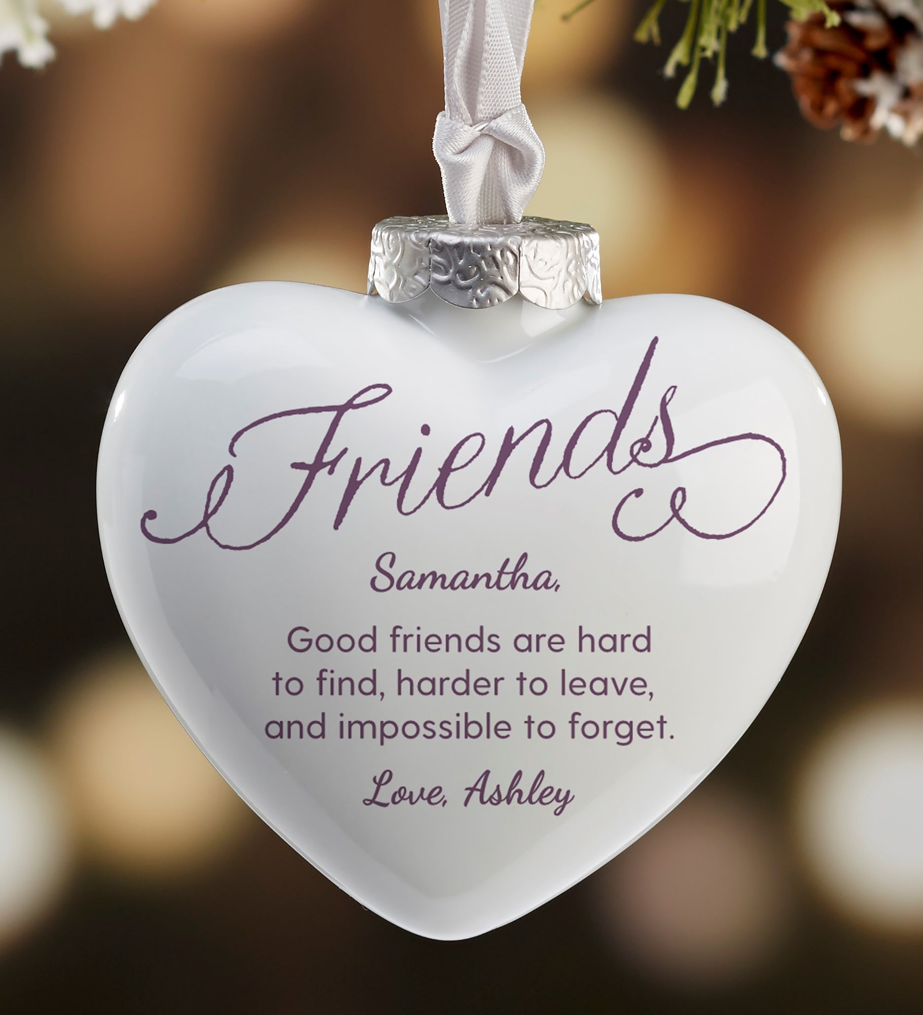 Friends Forever Personalized Deluxe Heart Ornament