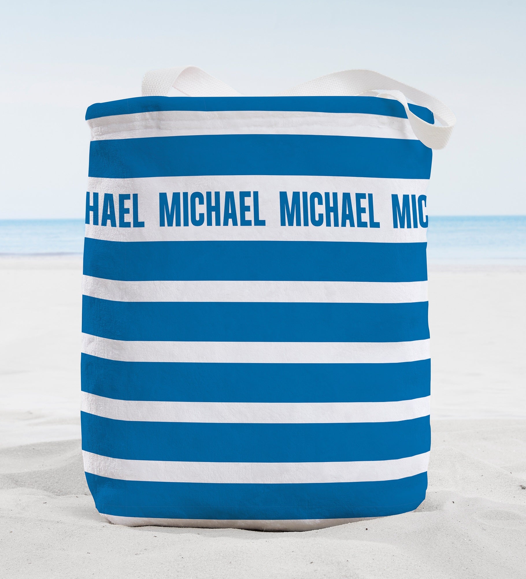 Classic Stripe Personalized Terry Cloth Beach Bag